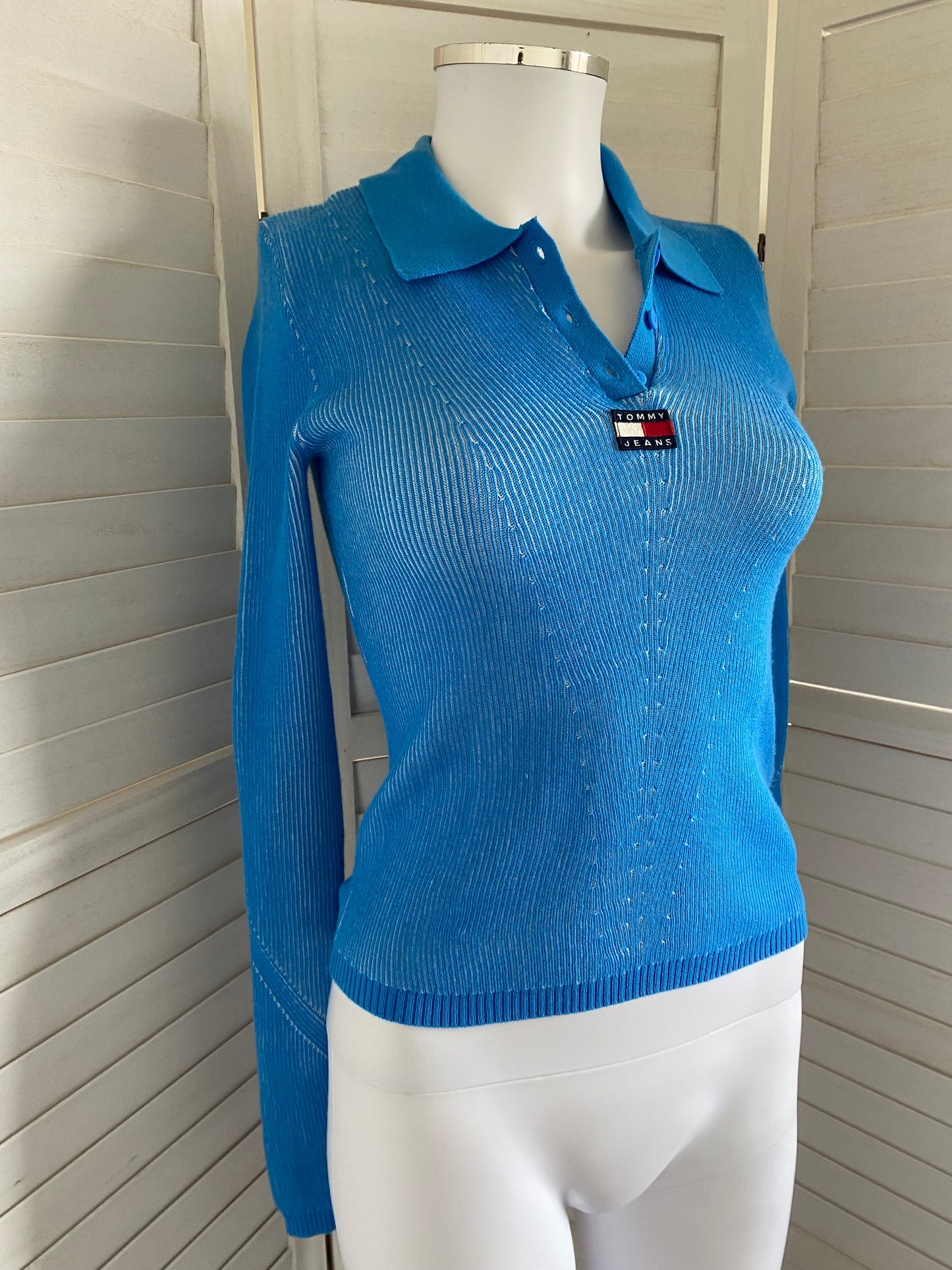 Tommy Hilfiger blue ribbed tshirt brand new size 6