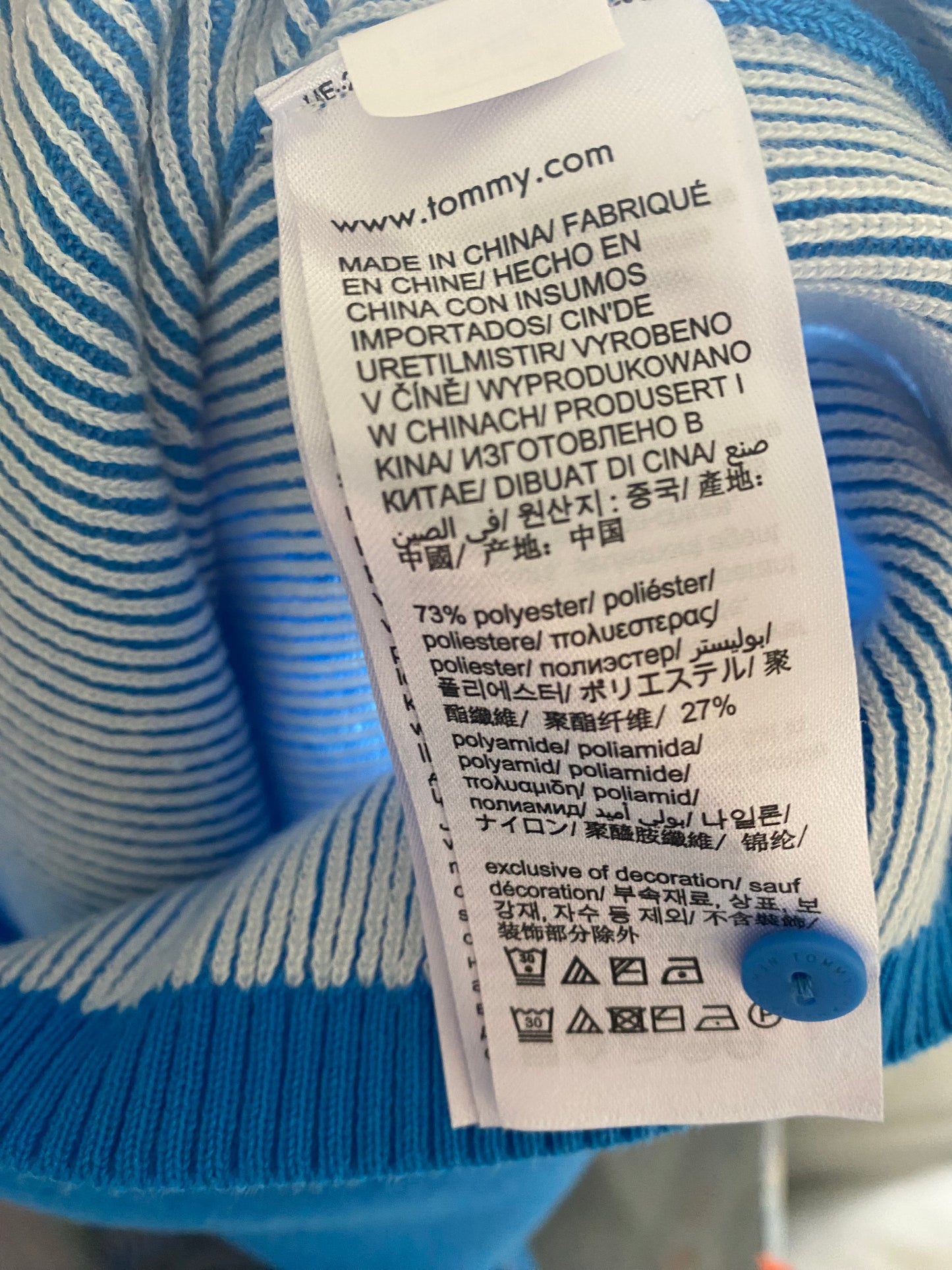 Tommy Hilfiger blue ribbed tshirt brand new size 6