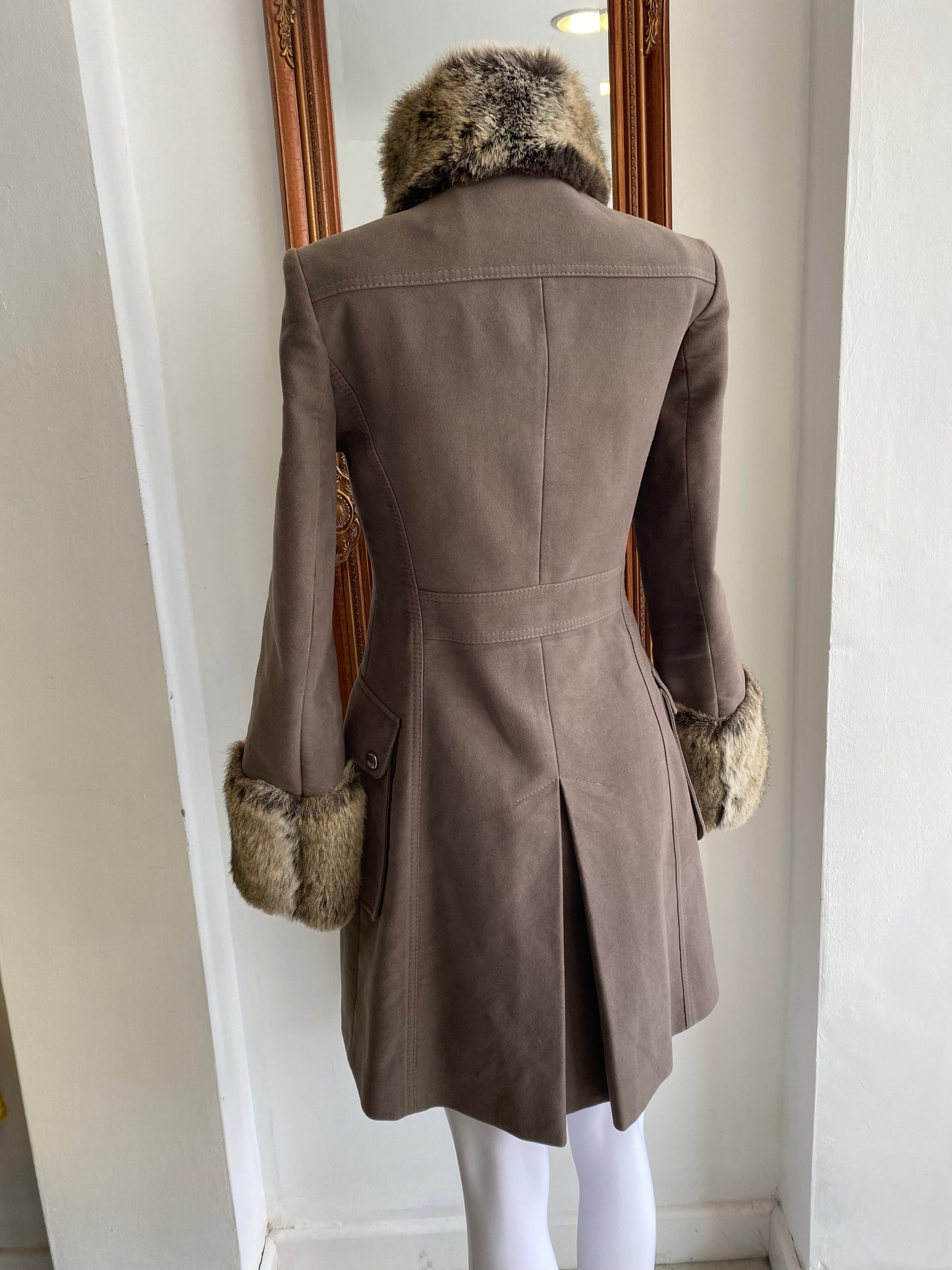 Karen Millen faux fur coat size 8