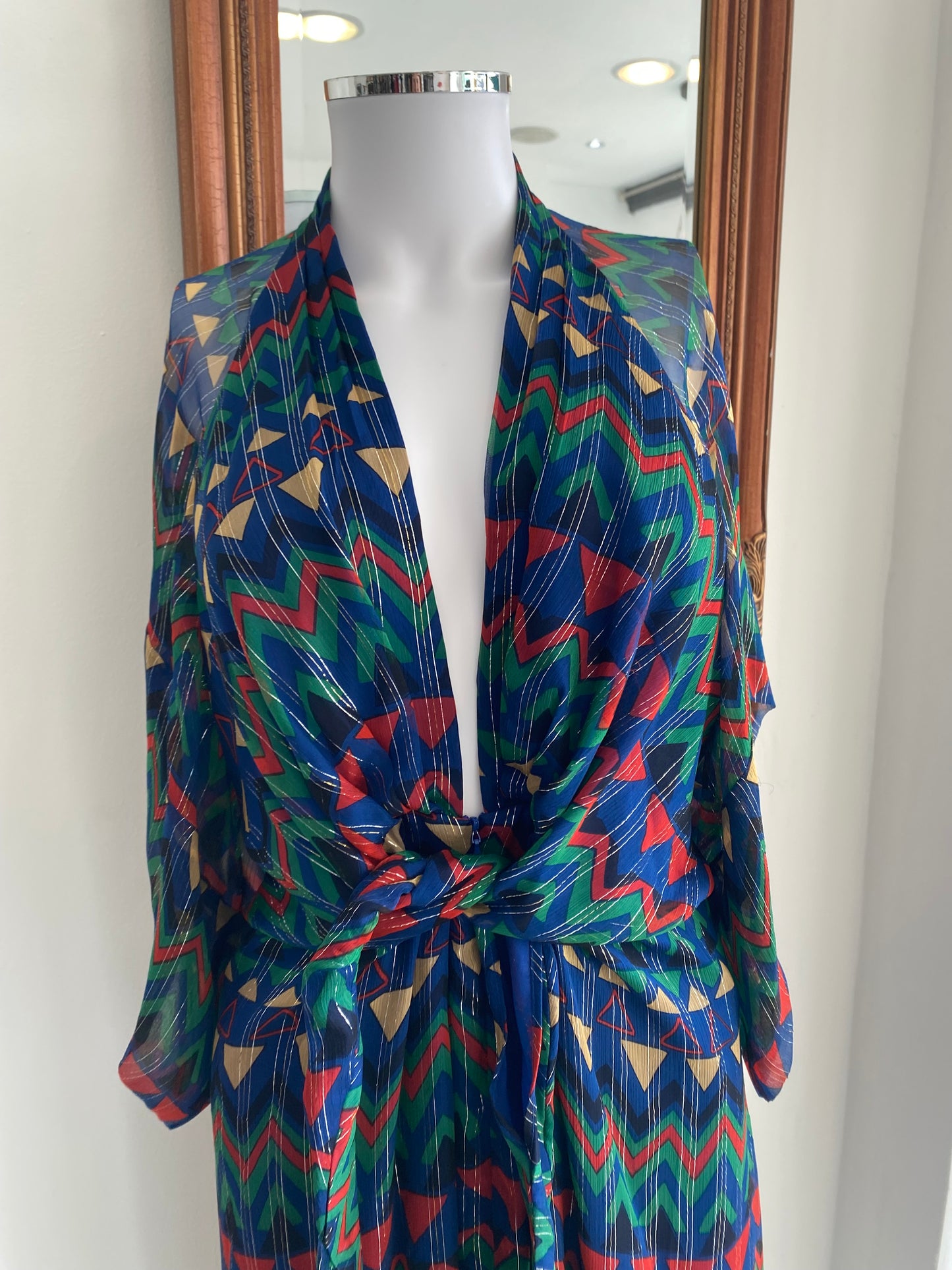 Issa Geometric Print Maxi Dress Size 12