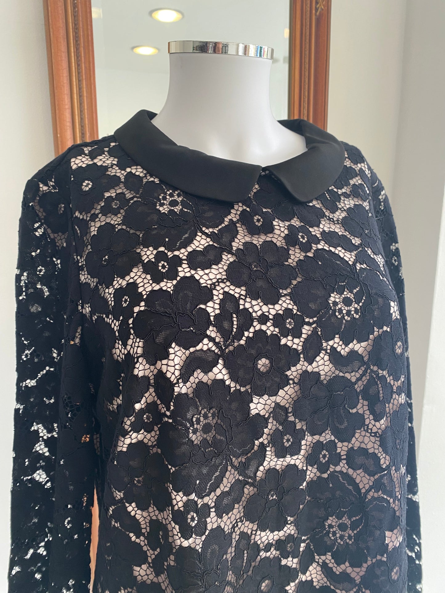 Ted Baker black lace dress size 12