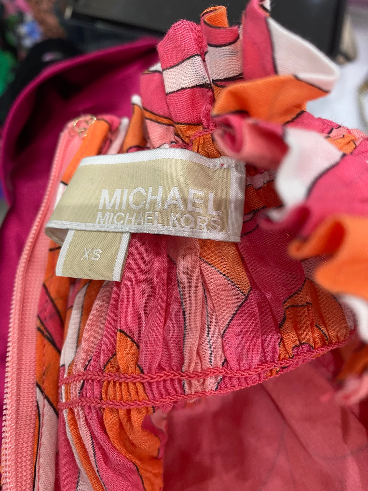 Michael Kors Orange Patterned Dress Size 8-10