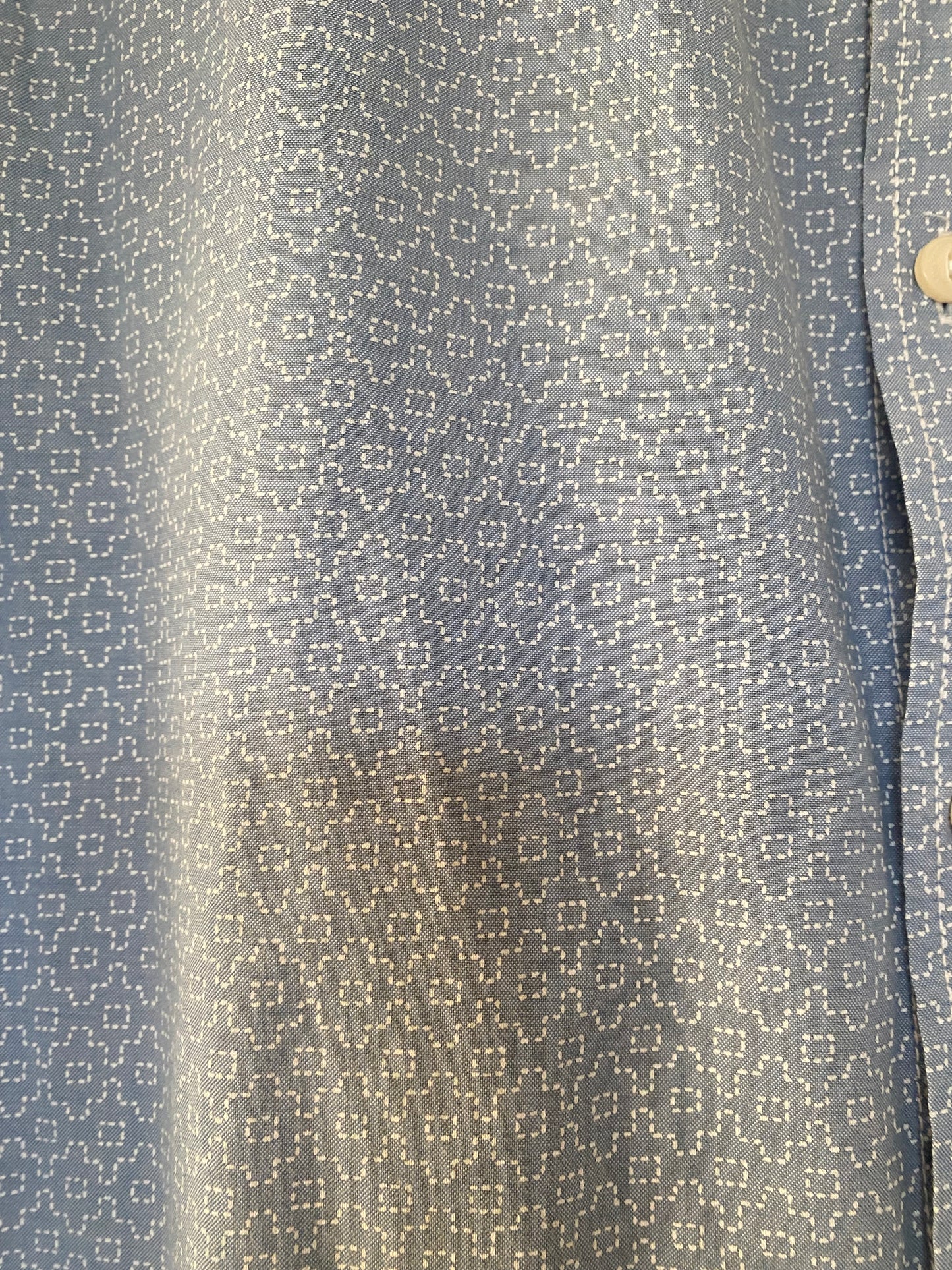 White Stuff Patterned Blue Shirt Size Large