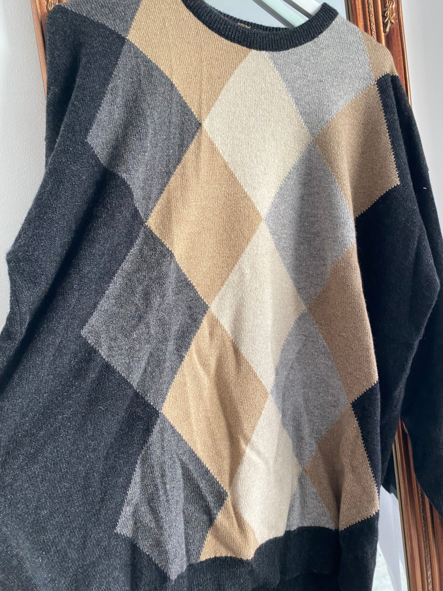 Marks and Spencer Argyle Cashmere Jumper Size XL