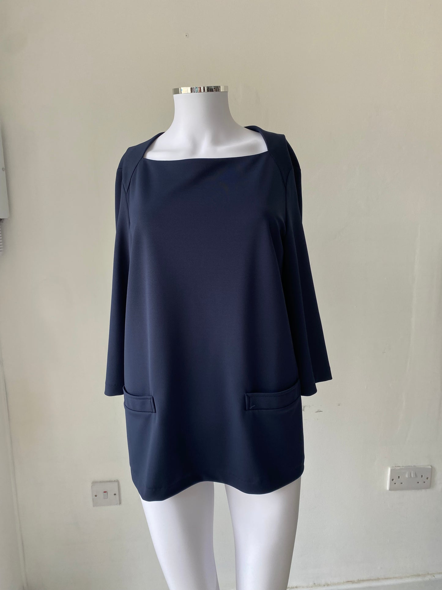 James Lakeland Navy Boat Neck Top Size 12