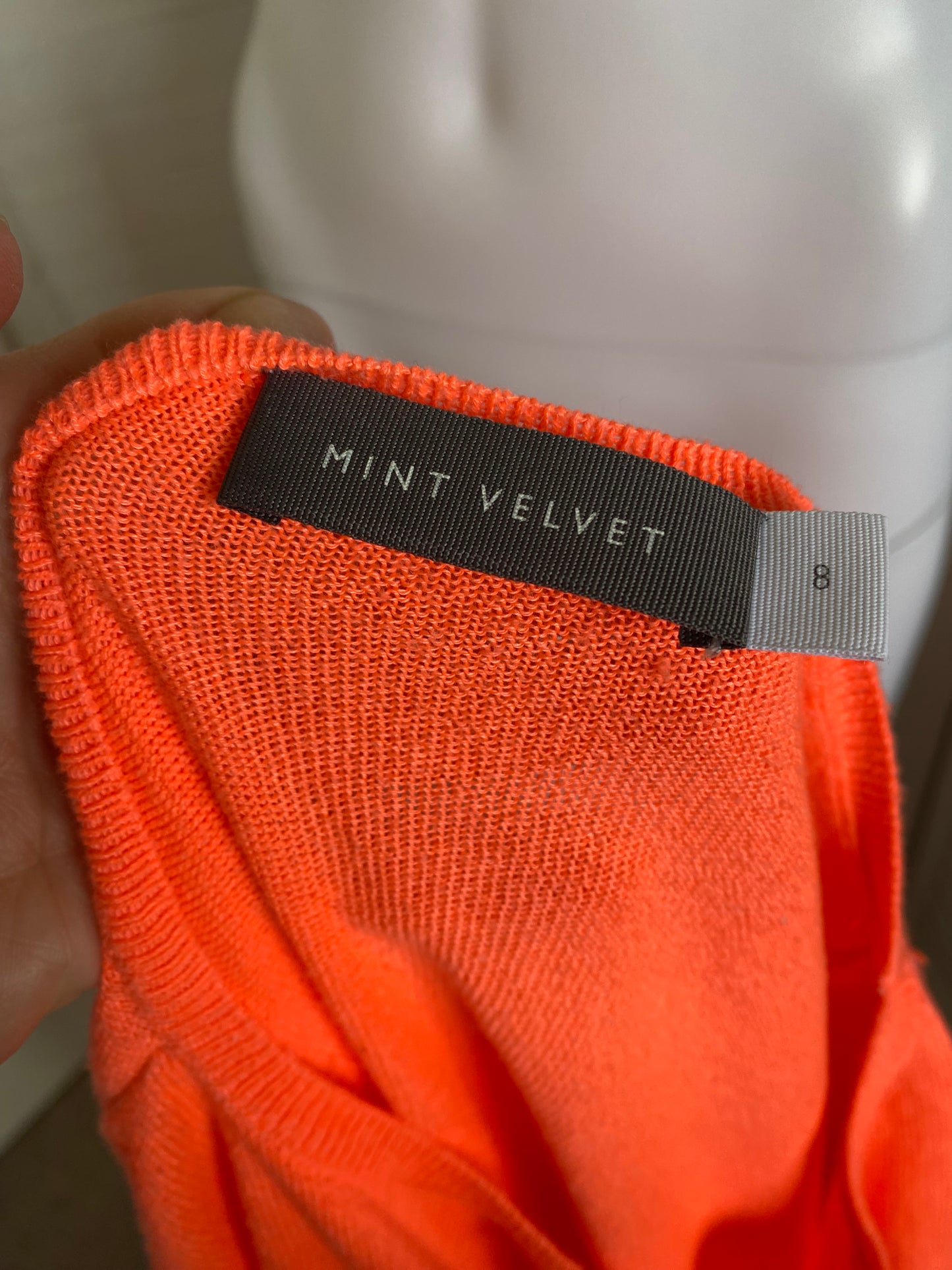 Mint Velvet orange linen blend jumper size 8-10