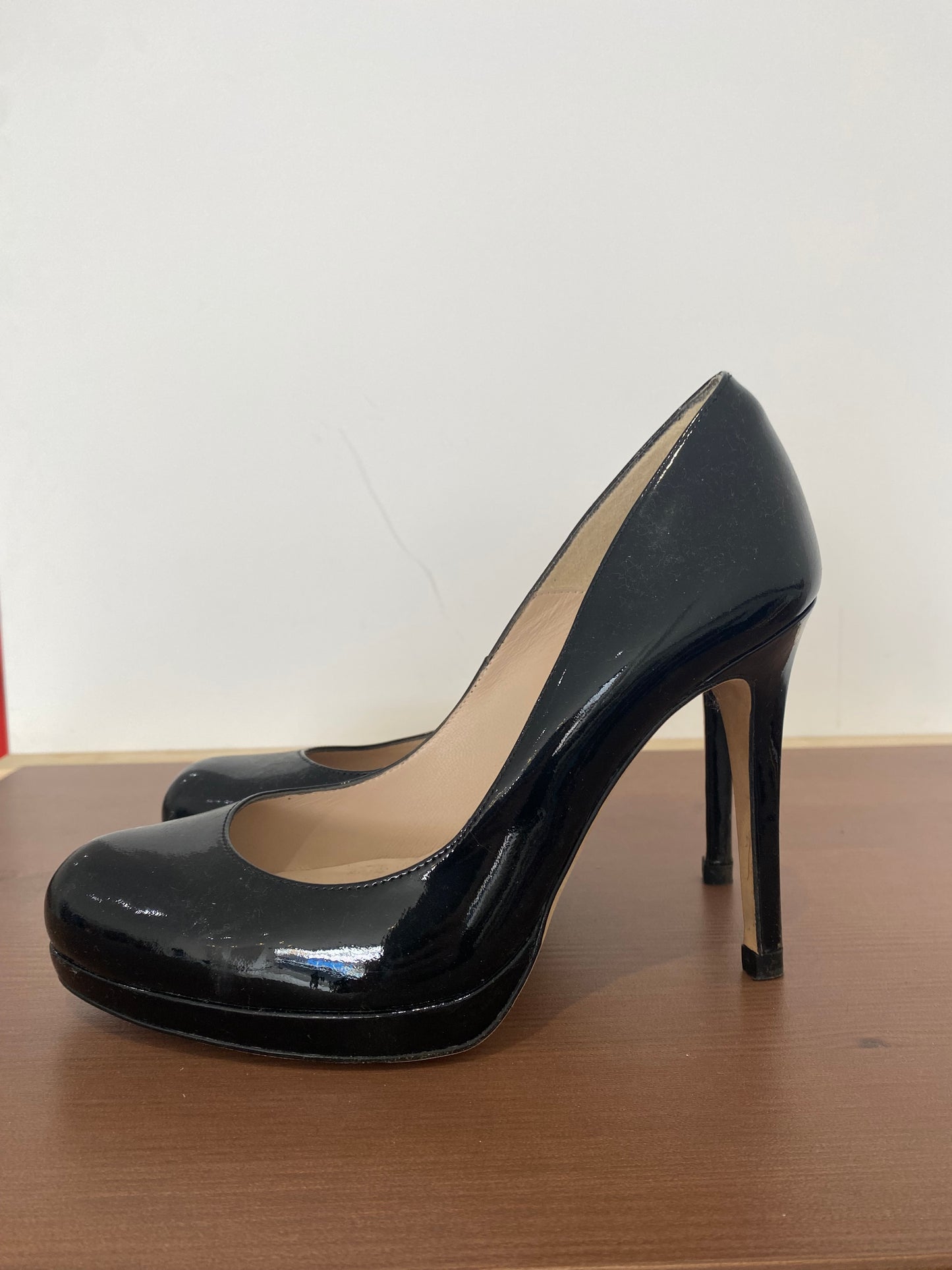 LK Bennett Black Patent Court Shoes Size 4
