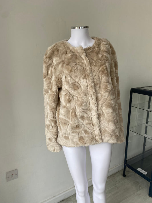 French Connection Faux Fur Jacket Size 14