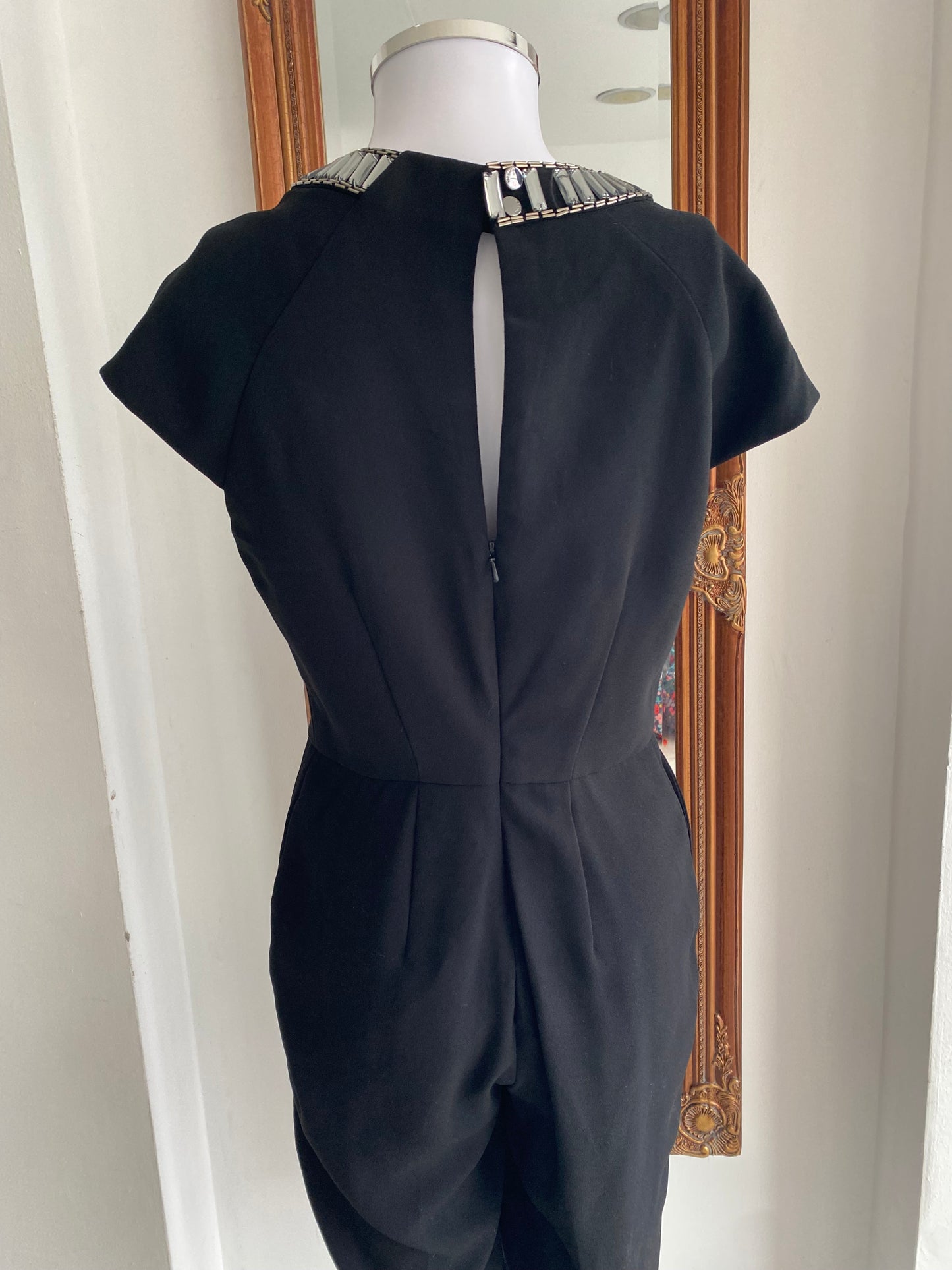 Ted Baker black embellished jumpsuit size 8