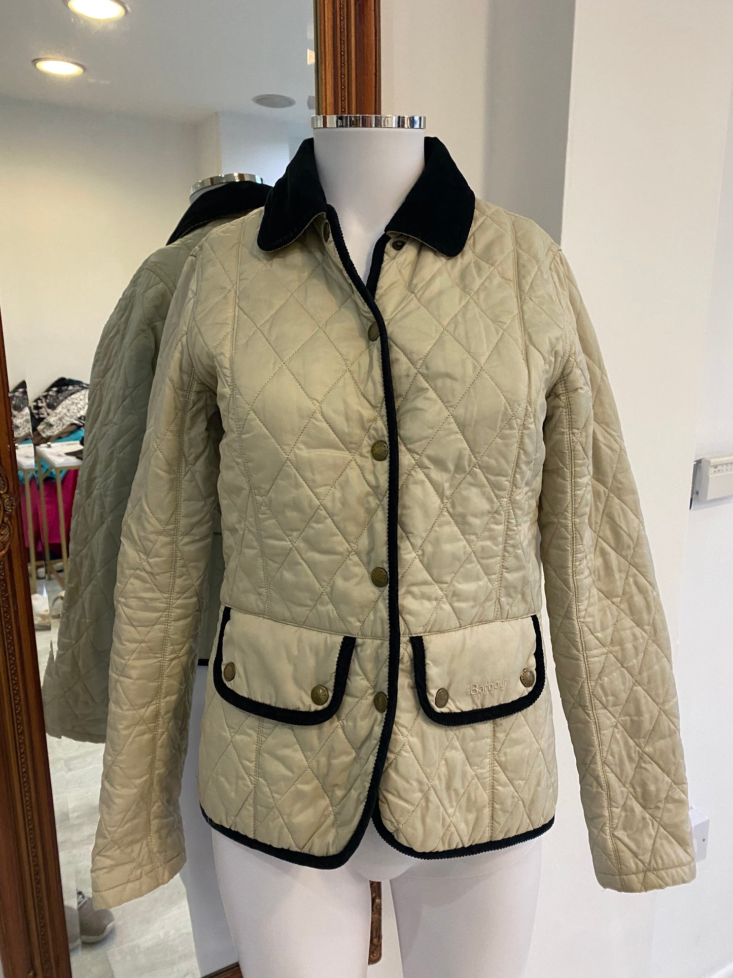 Barbour Cream Padded Coat Size 8