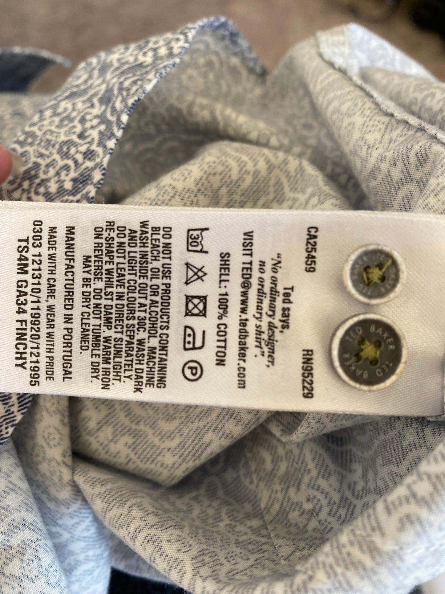 Ted Baker patterned shirt size XXL