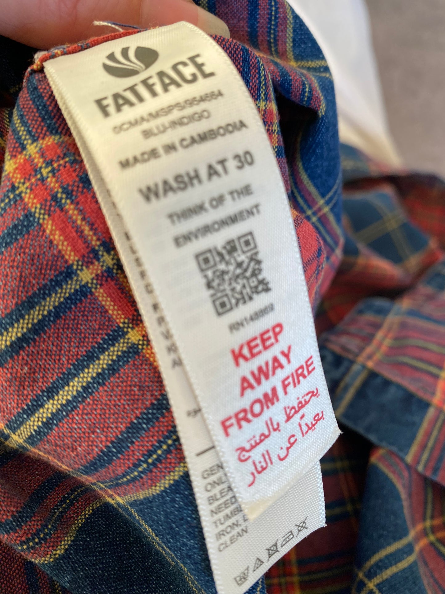 Fat Face Red Checked Shirt Size Large