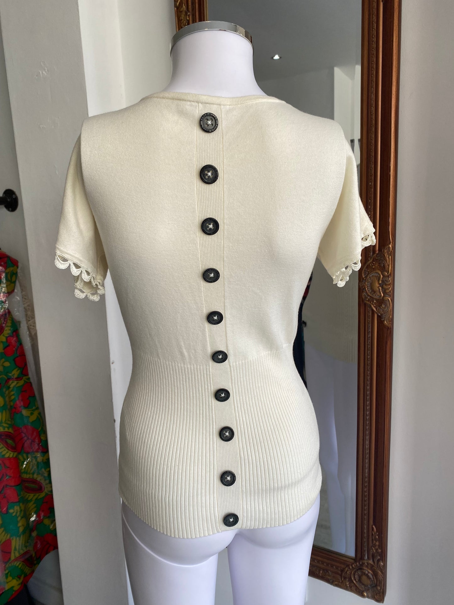 Karen Millen cream knit top size 8