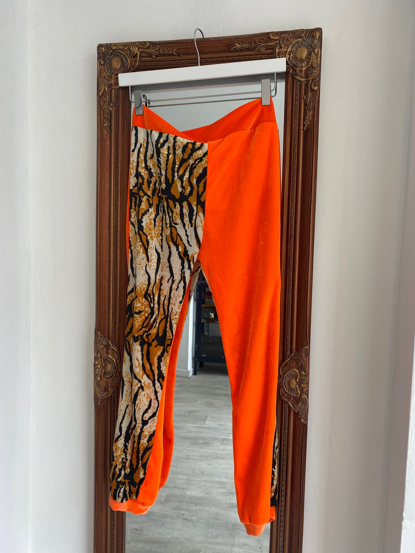Velour Joggers with Tiger Print Size 10-12