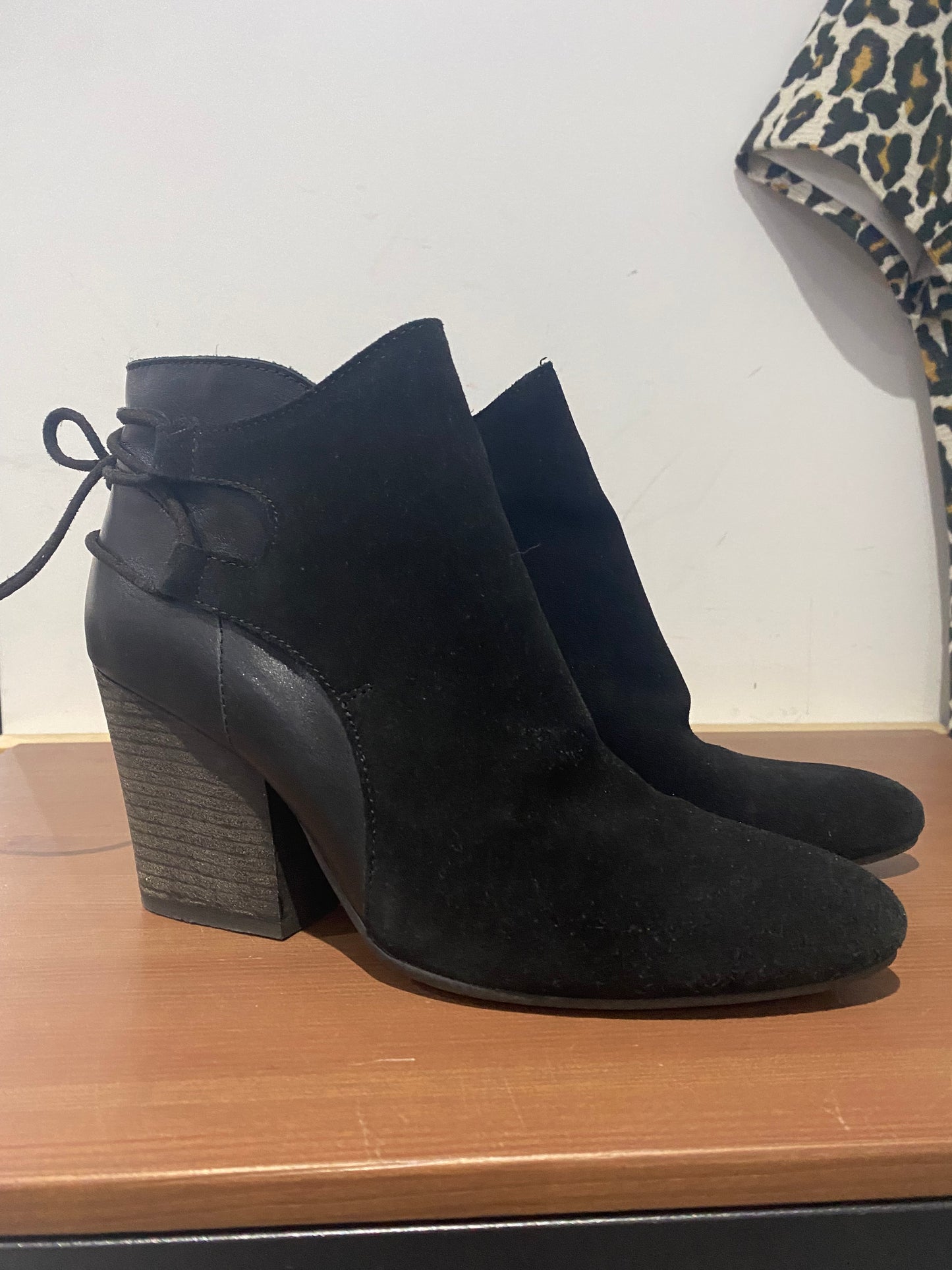 Hudson Black Suede Ankle Boots Size 5