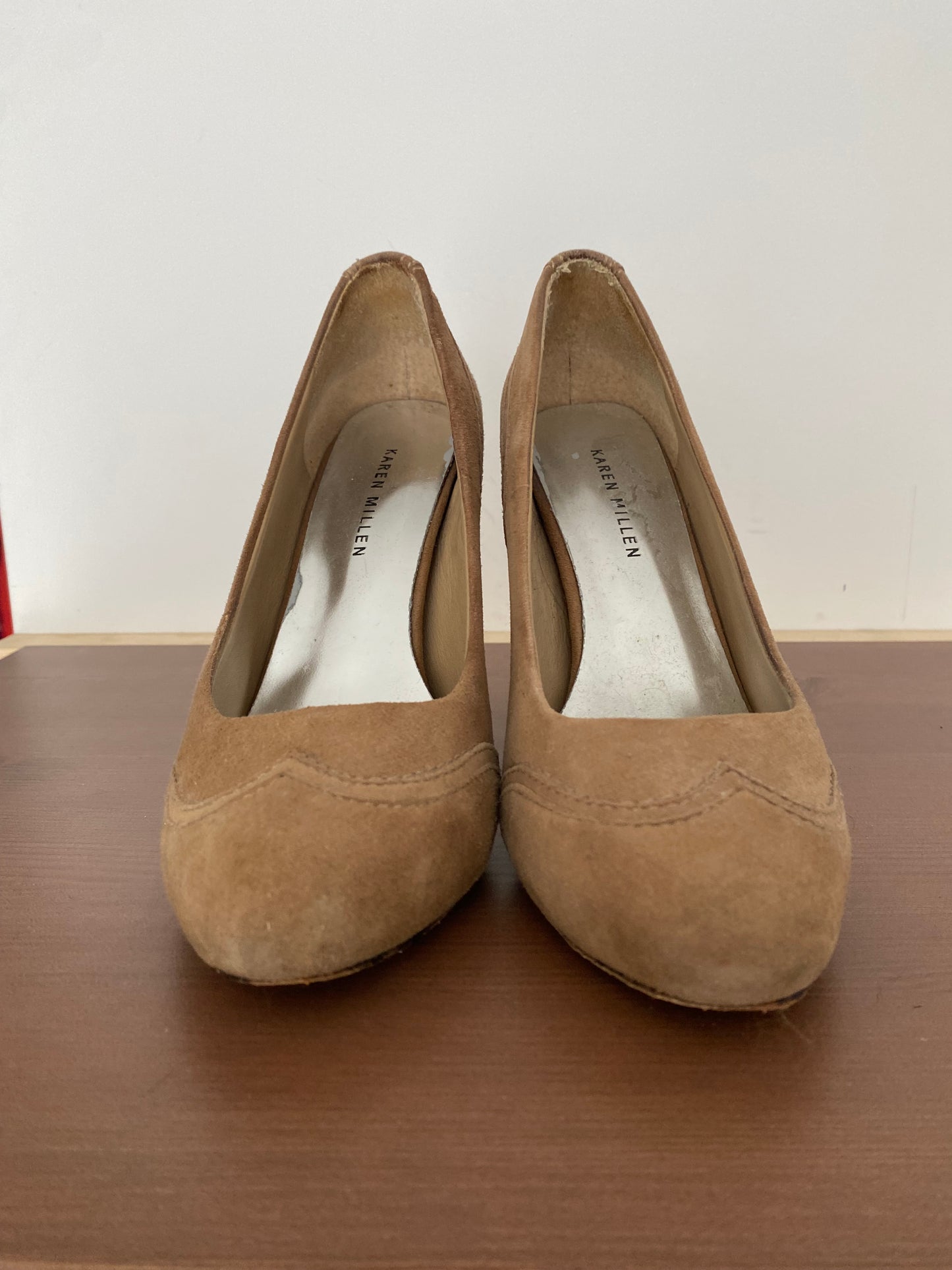 Karen Millen Beige Suede Heels Size 4