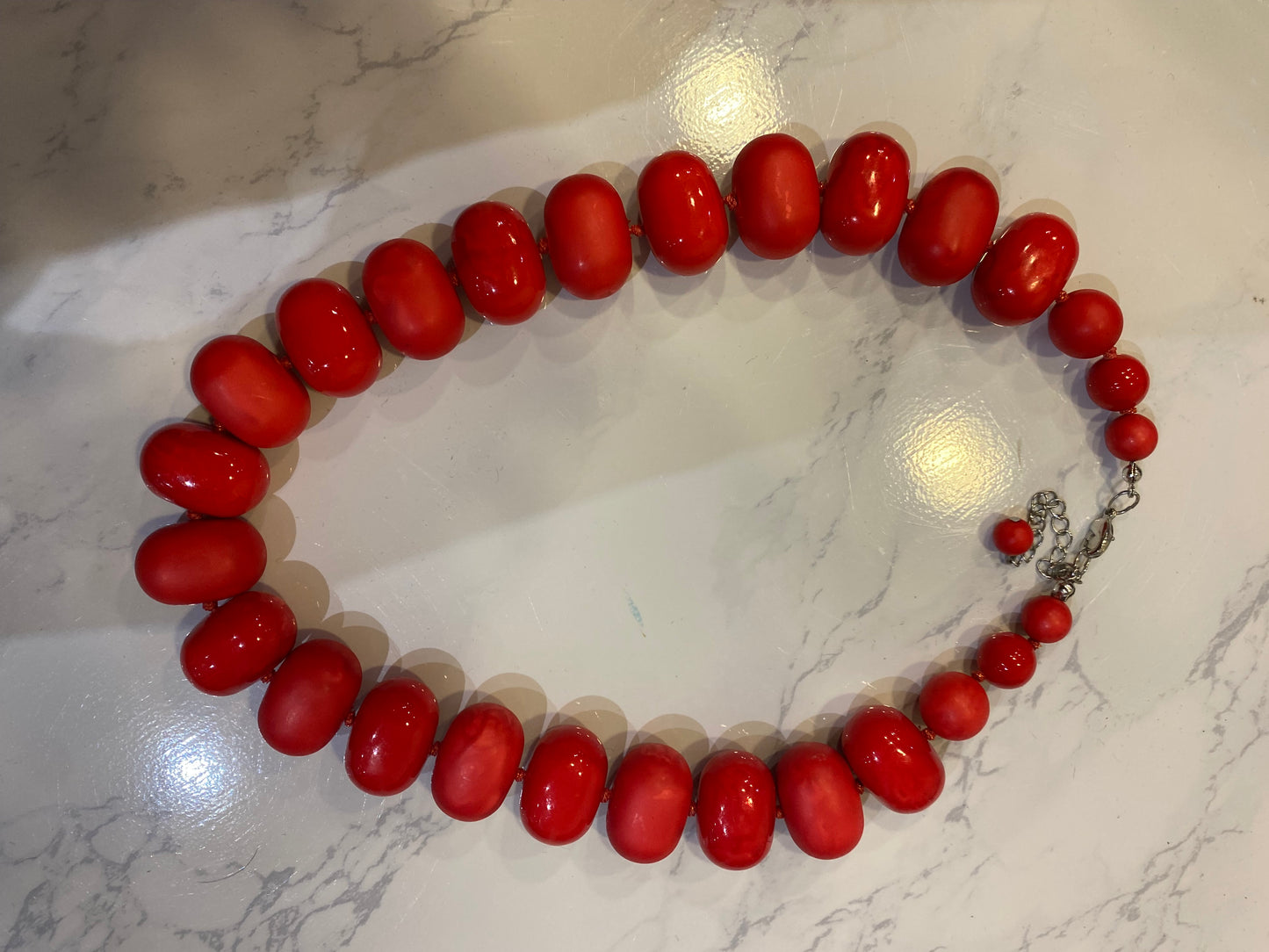 Chunky Red Beaded Necklace