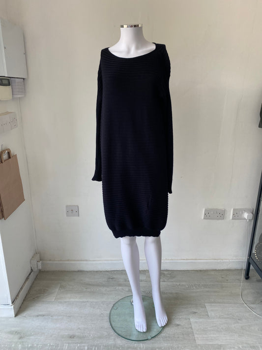 COS Black Ribbed Jumper Dress Size S 8-12