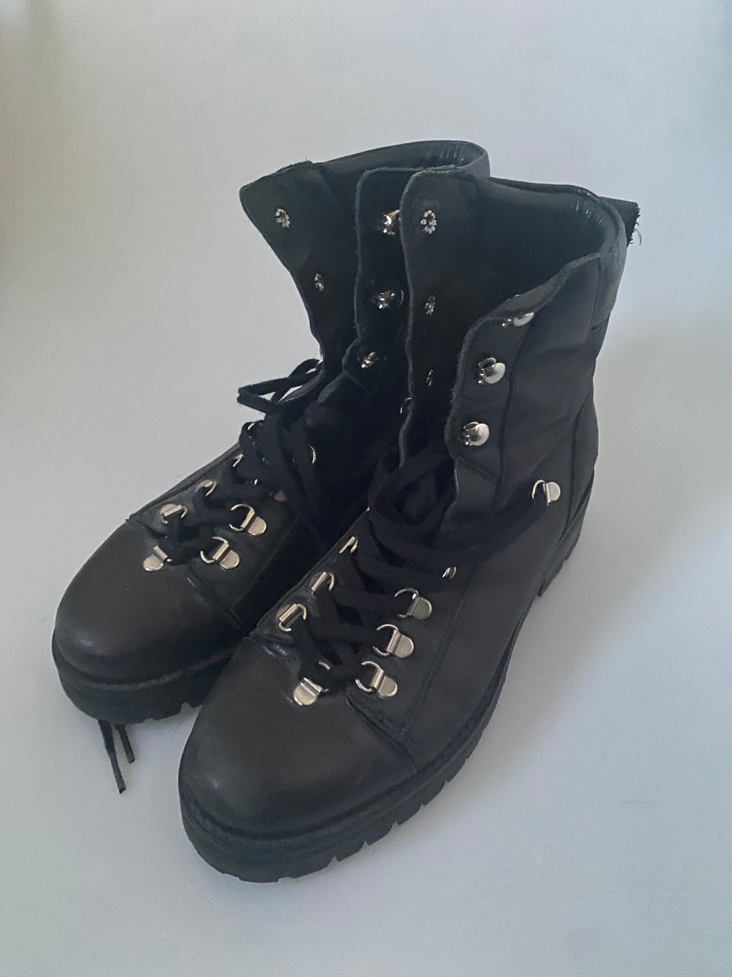 All Saints Black Leather Franka Boots Size 5