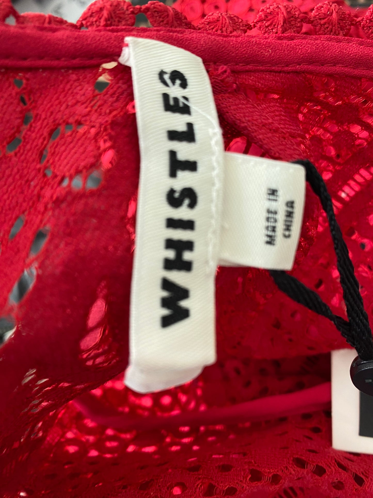 Whistles Red Crochet Dress New Size 8