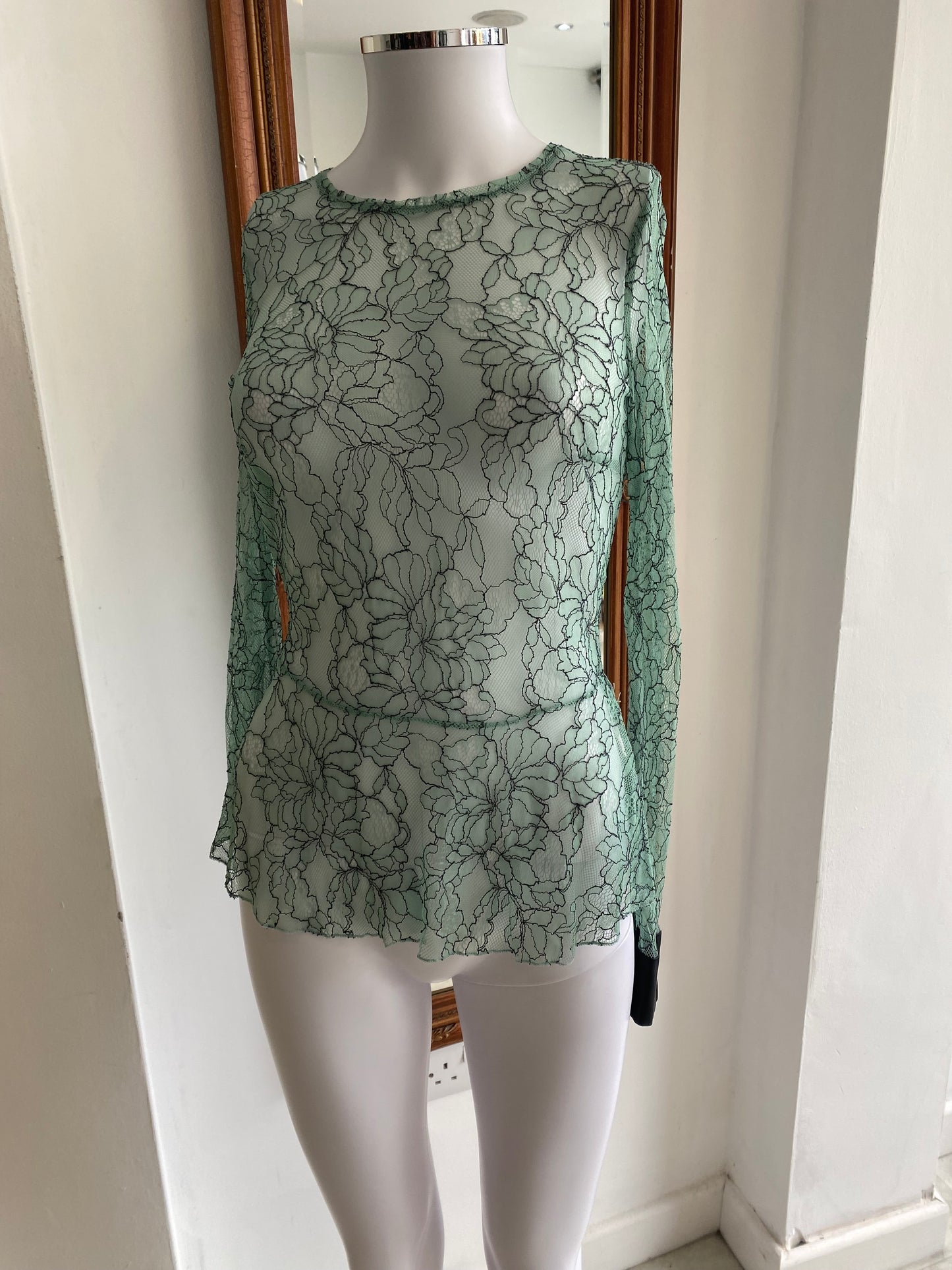 Zara Turquoise Lace Top Size 6