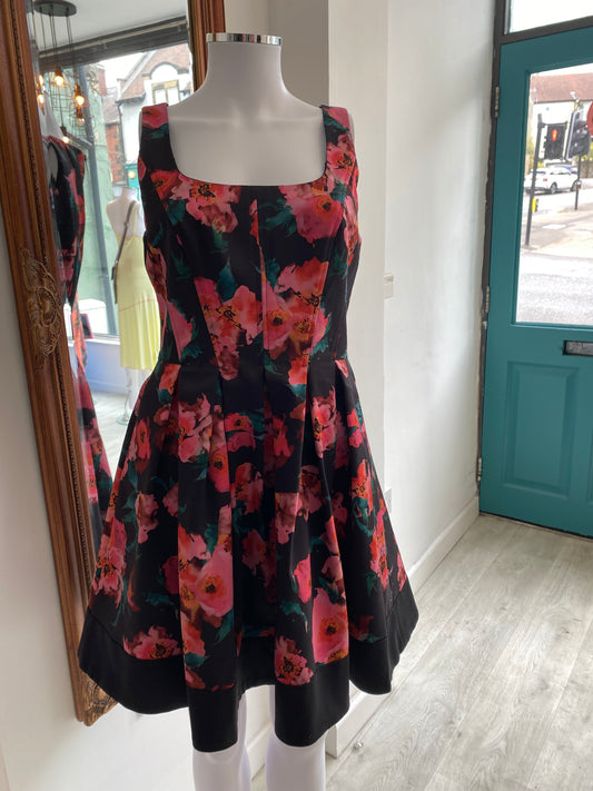 French Connection Floral Print Structured Dress Size 10