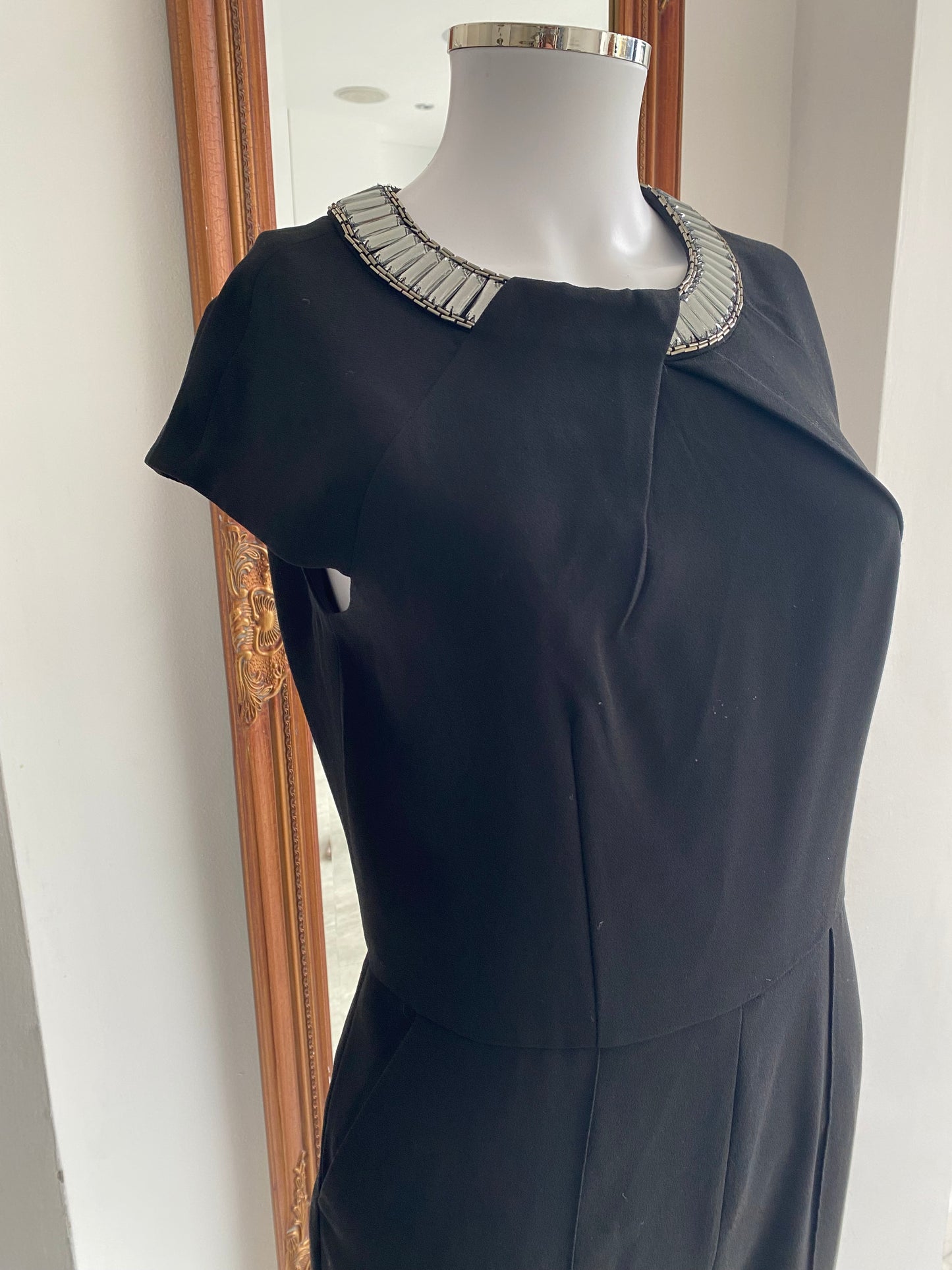 Ted Baker black embellished jumpsuit size 8