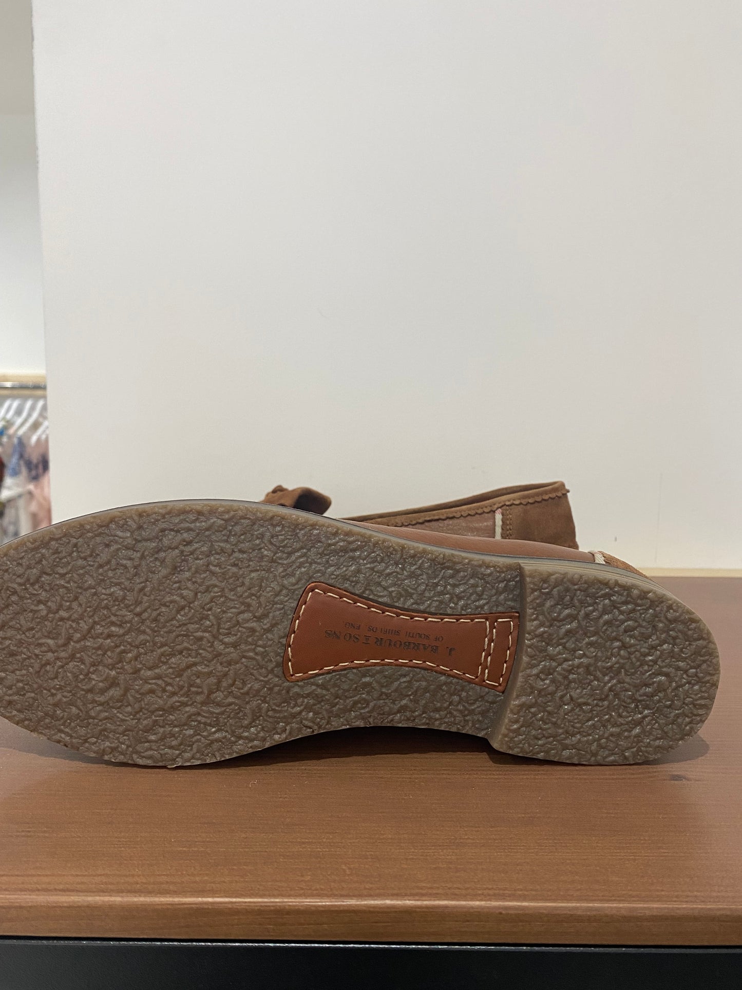 Barbour Brown Leather and Suede Naomi Loafers Brand New Size 8