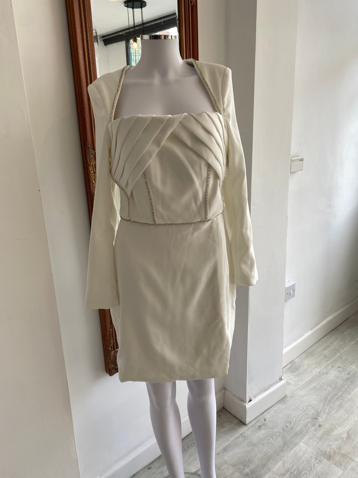 Lavish Alice White Blazer Liberty Dress with Diamante Detailing Size 12
