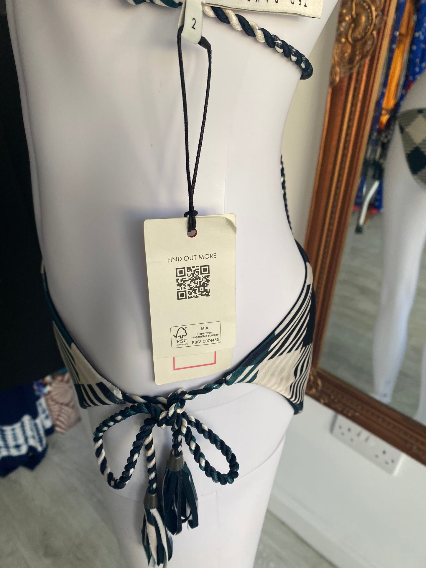 Ted Baker dogtooth print bikini size 10 brand new with tags