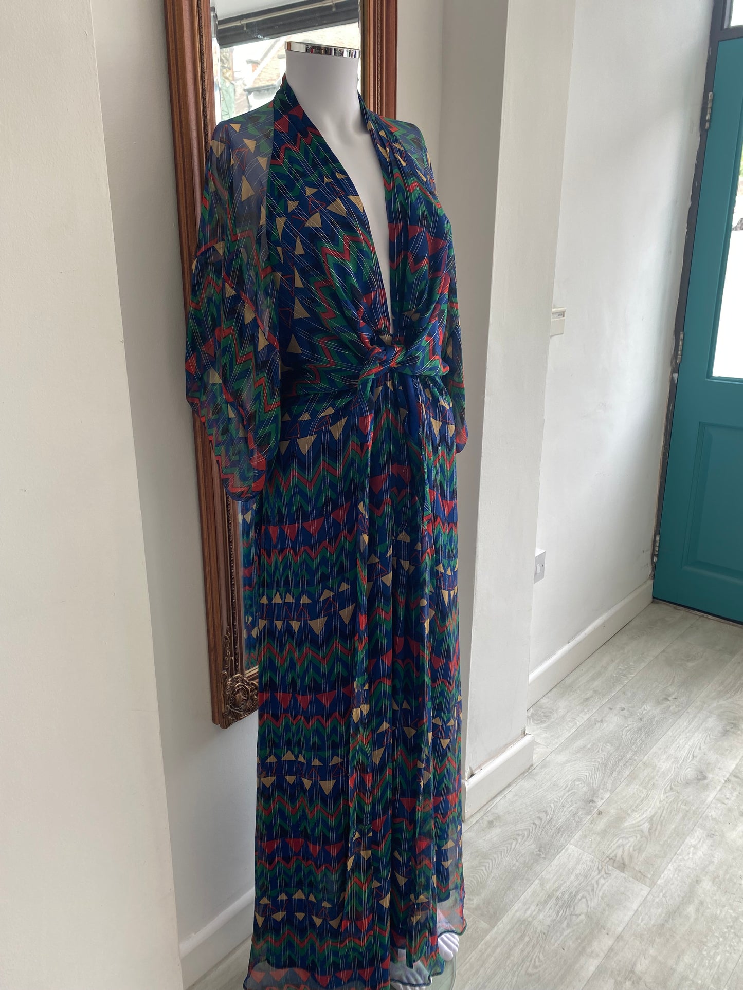 Issa Geometric Print Maxi Dress Size 12