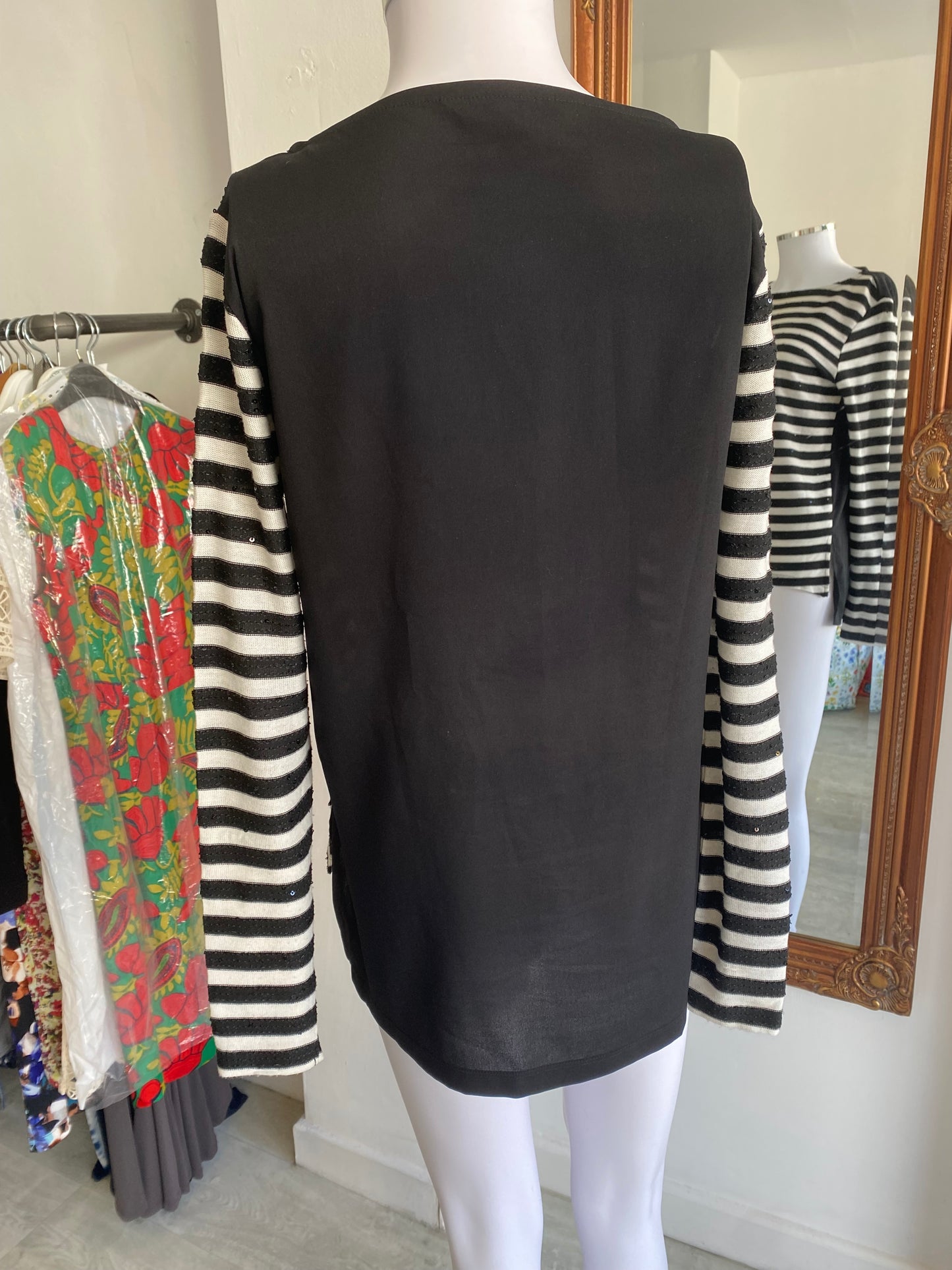 French Connection striped top with sequins size 8-10
