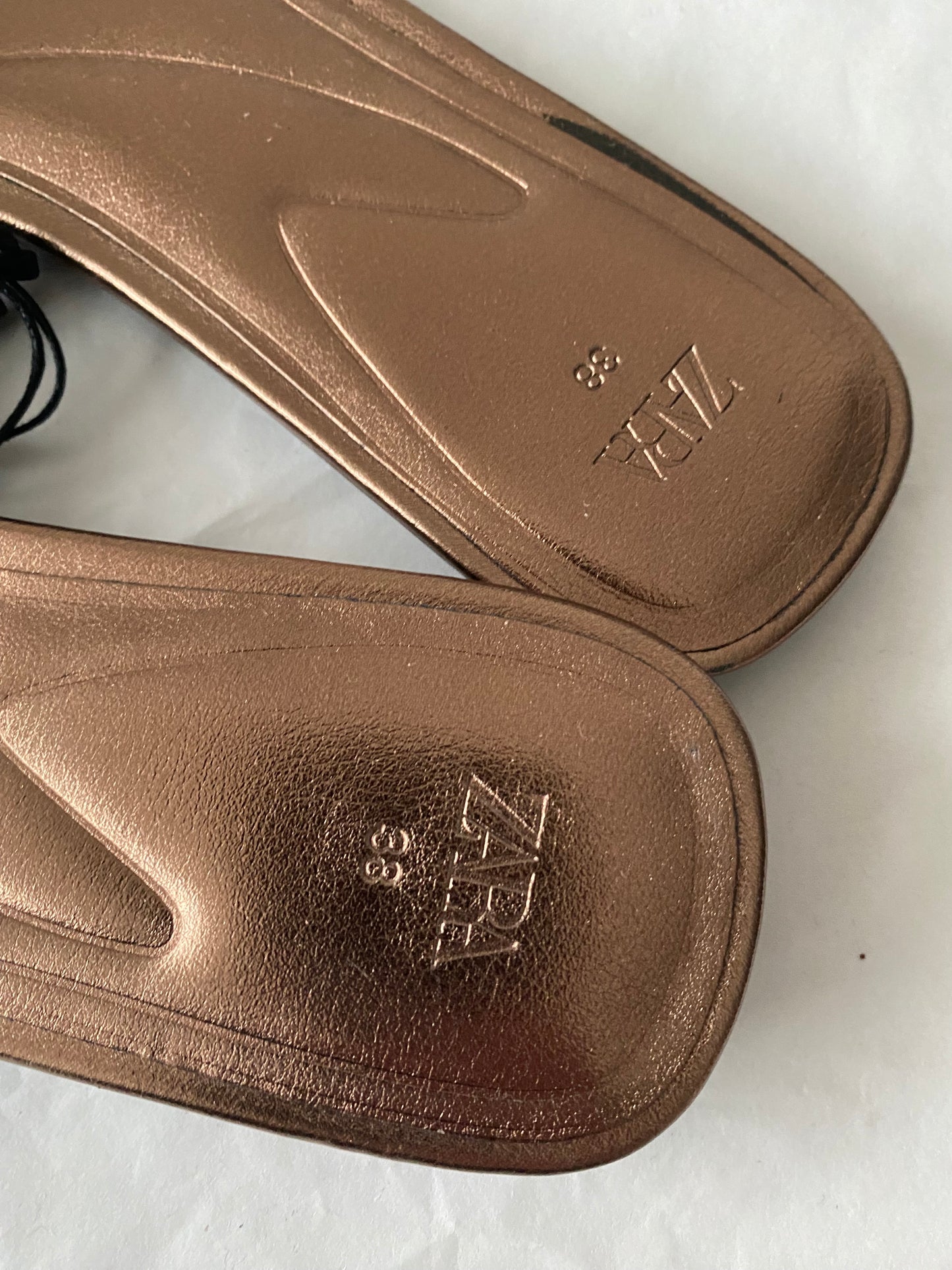 Zara bronze diamante sandals size 5