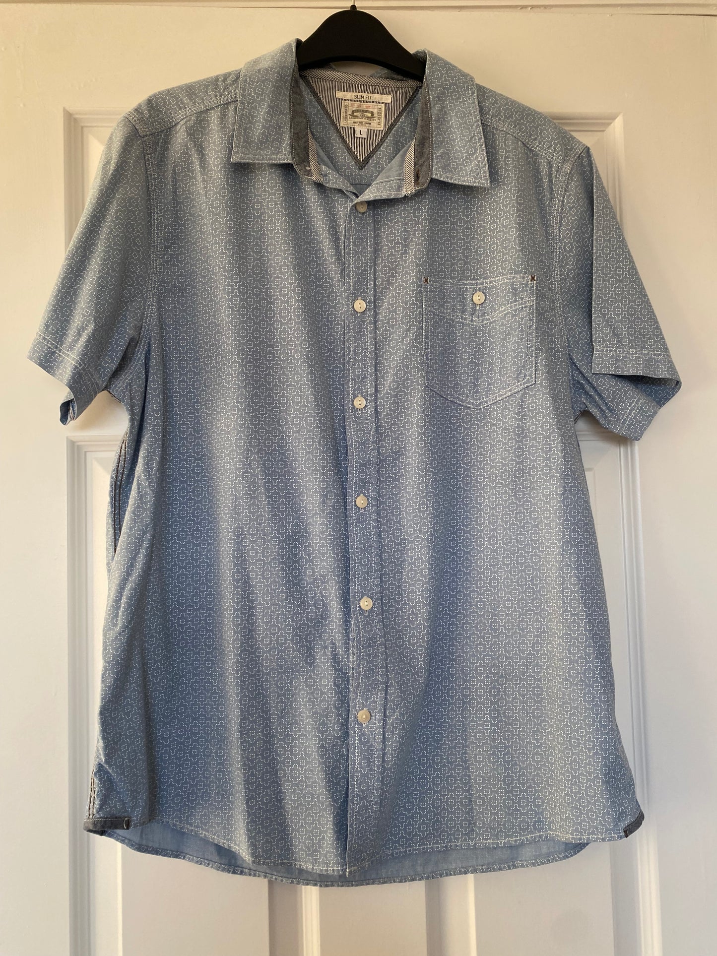 White Stuff Patterned Blue Shirt Size Large