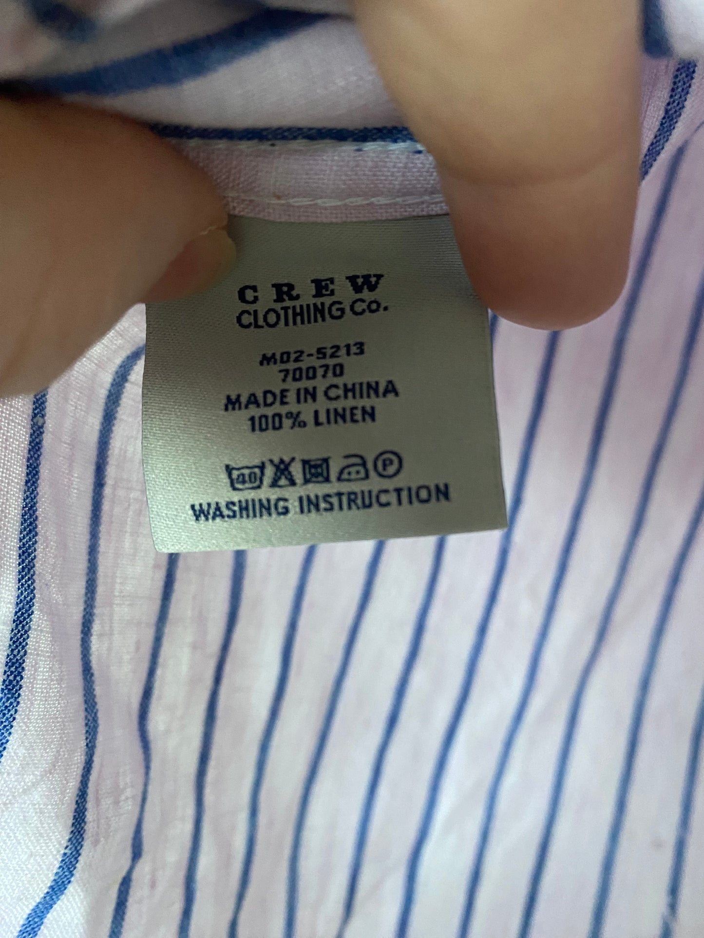 Tommy Hilfiger lilac linen stripe shirt size XL