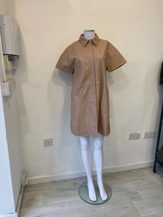 Walter Baker Beige Leather Dress Size Medium 12