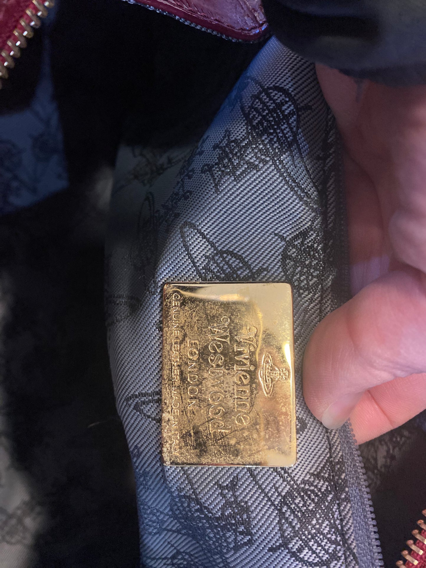 Vivienne Westwood Red Patent Leather Crimson Handbag with Dust at