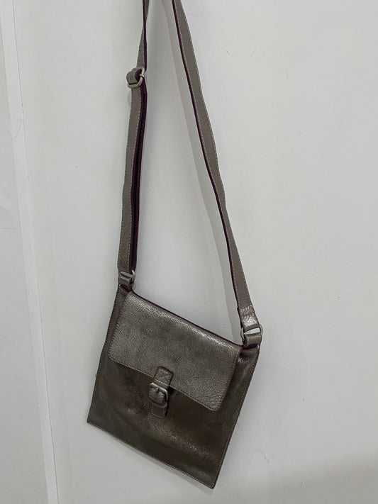 Boden Pewter Leather Crossbody Handbag