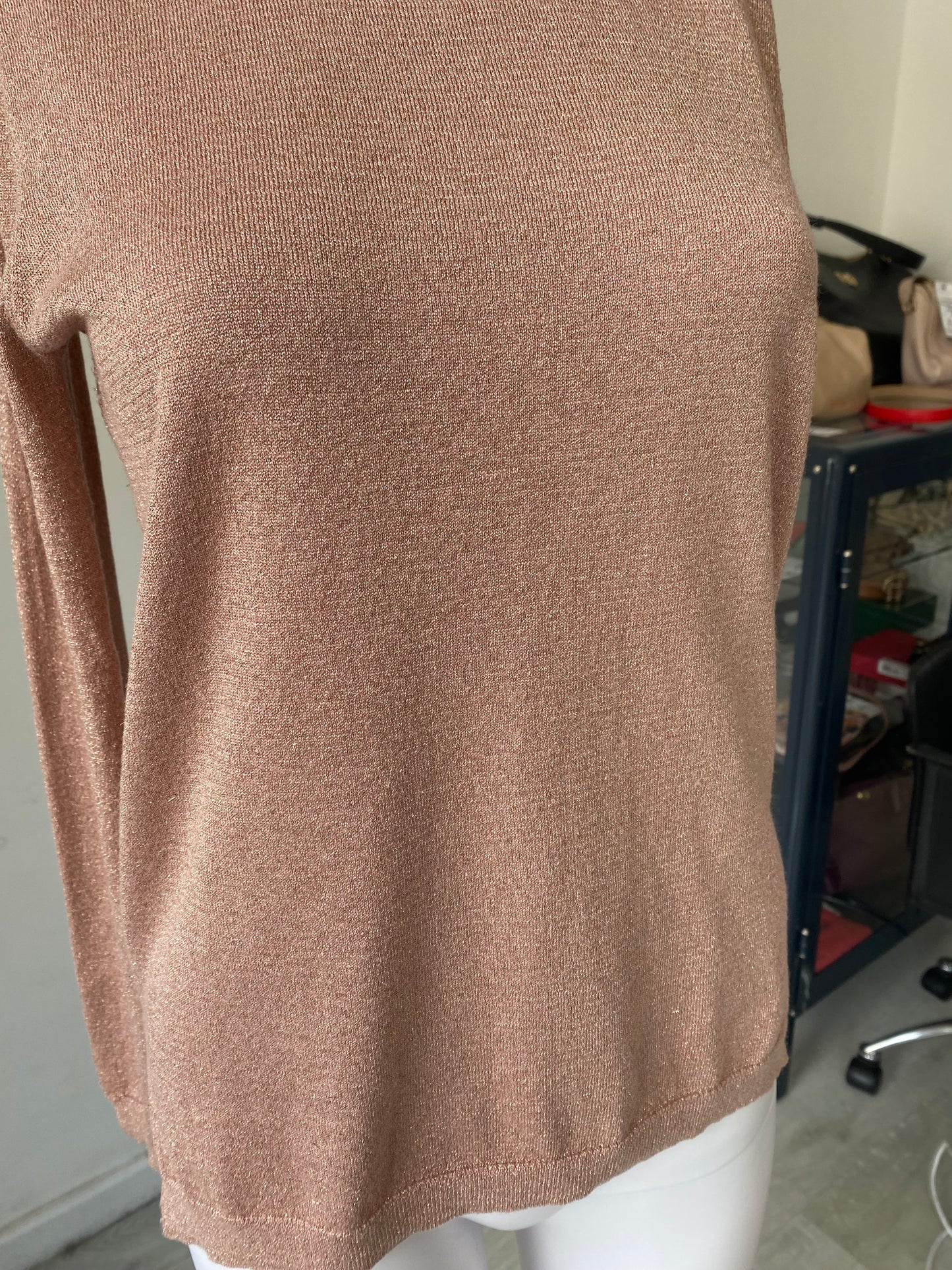 Whistles Pink Lurex Knit Top Size 10