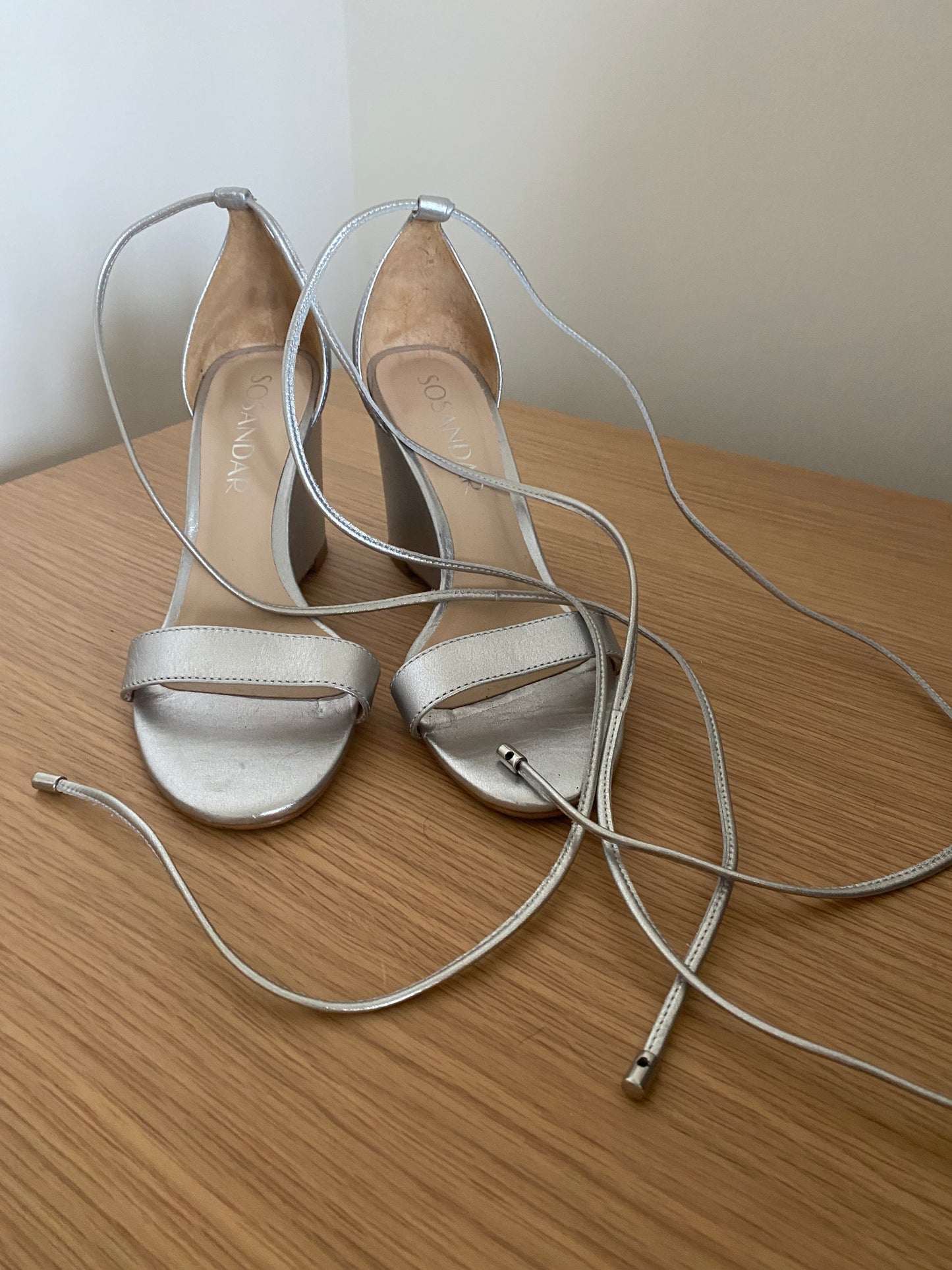 Sosander silver wedge heels size 3