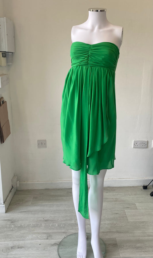 Alice and Olivia Green Floaty Strapless Dress Size 8