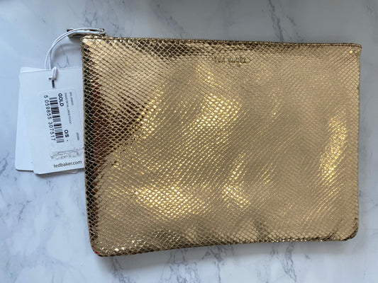 Ted Baker Gold Clutch Bag With Tags