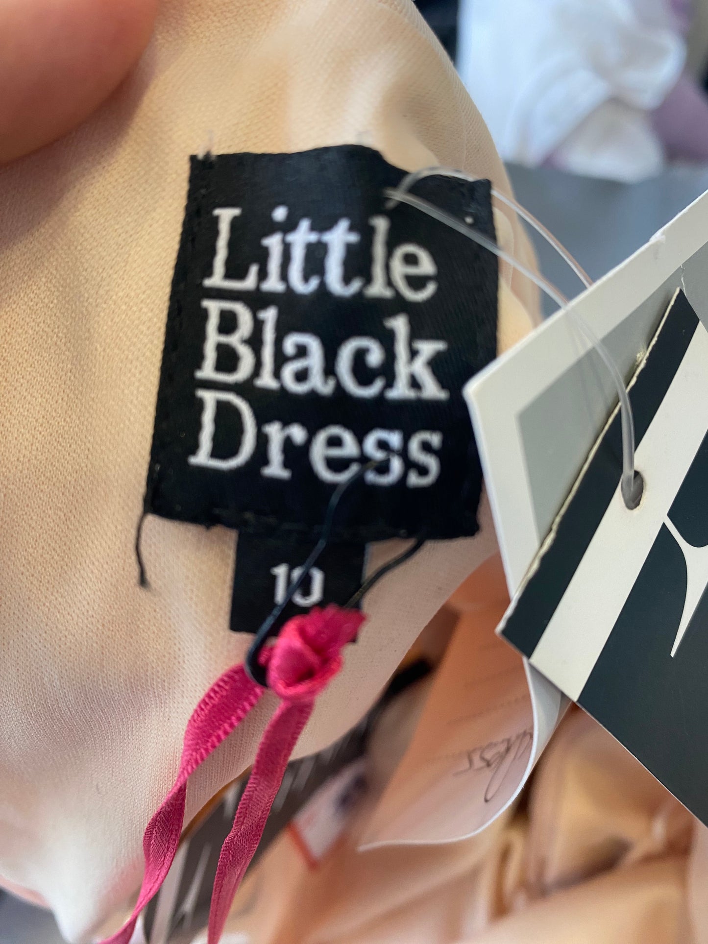 Little Black Dress Beige Lace Panel Dress Size 10