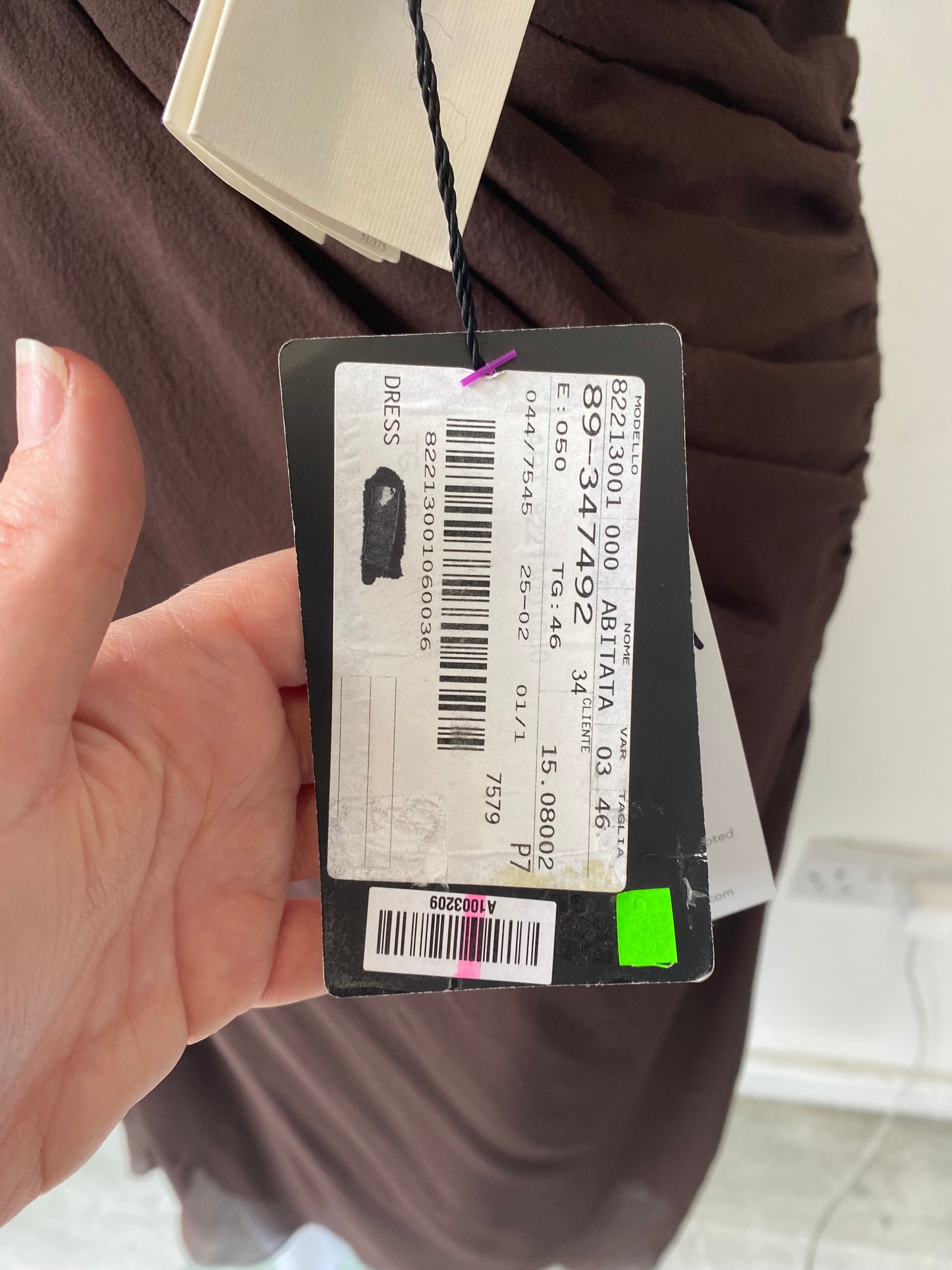 Max Mara Brown One Shoulder Dress Size 14