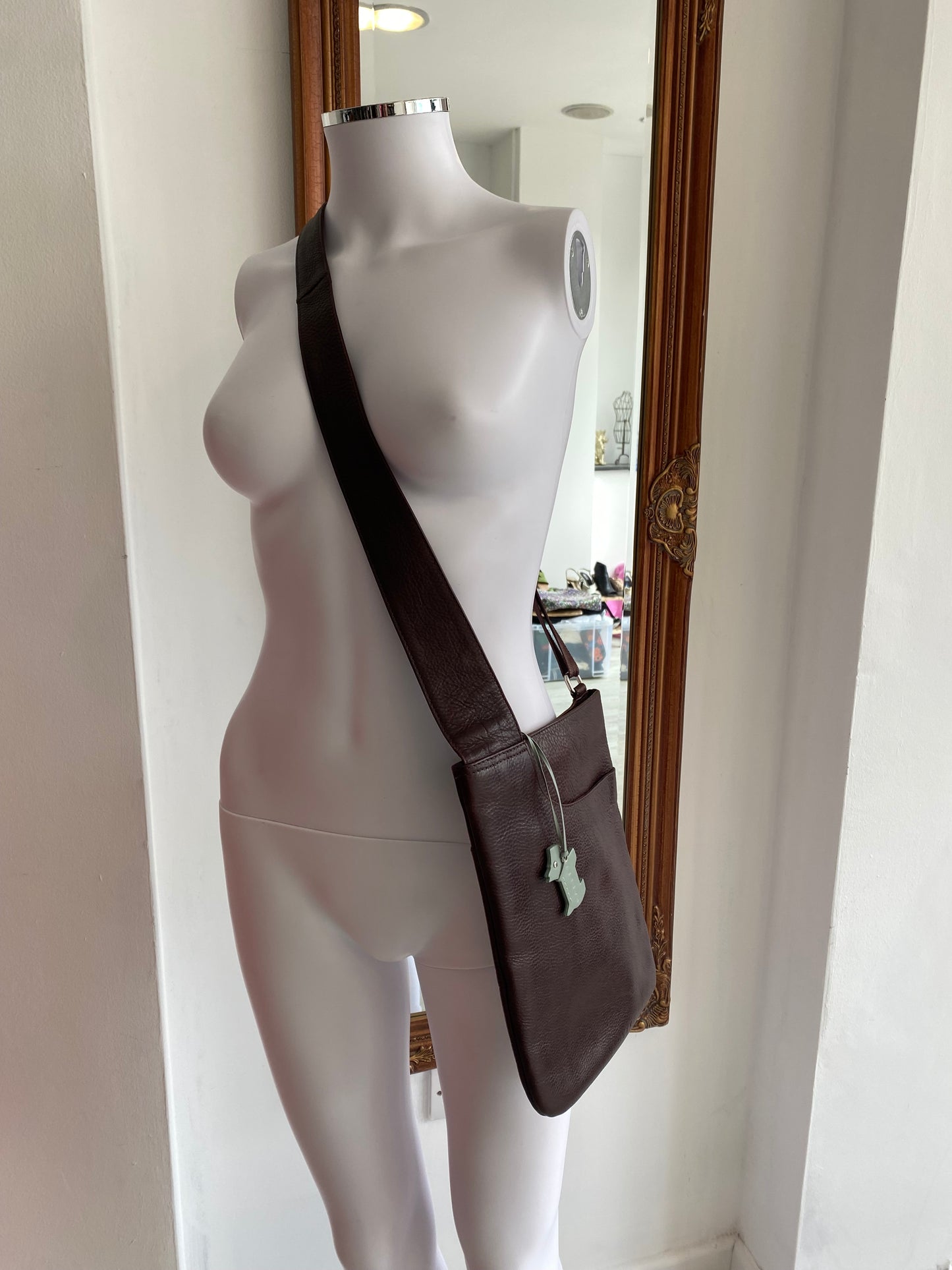 Radley Burgundy Leather Cross Body Handbag