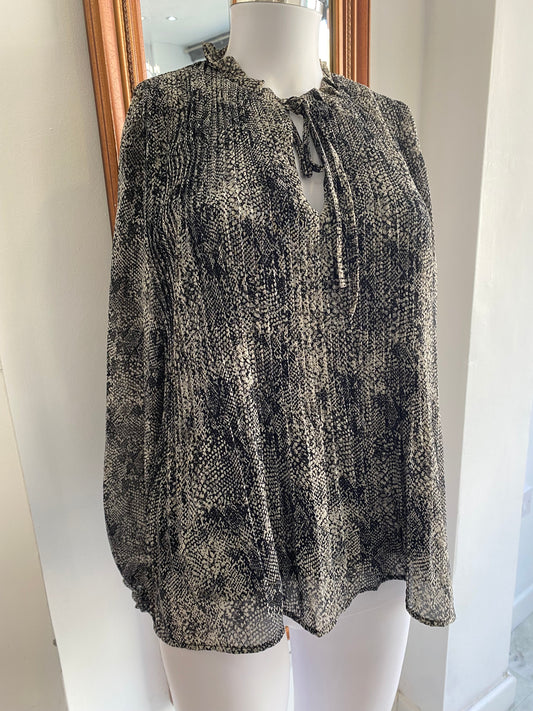 Mango snake print blouse size 12
