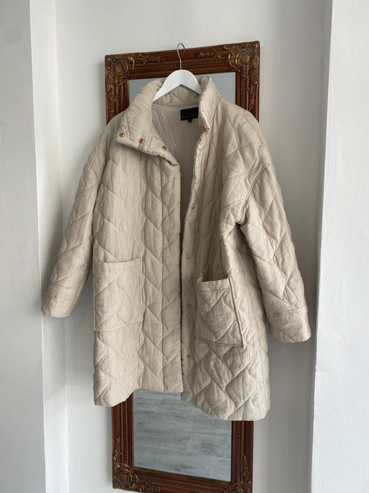 Phase Eight Cream Padded Coat Size M