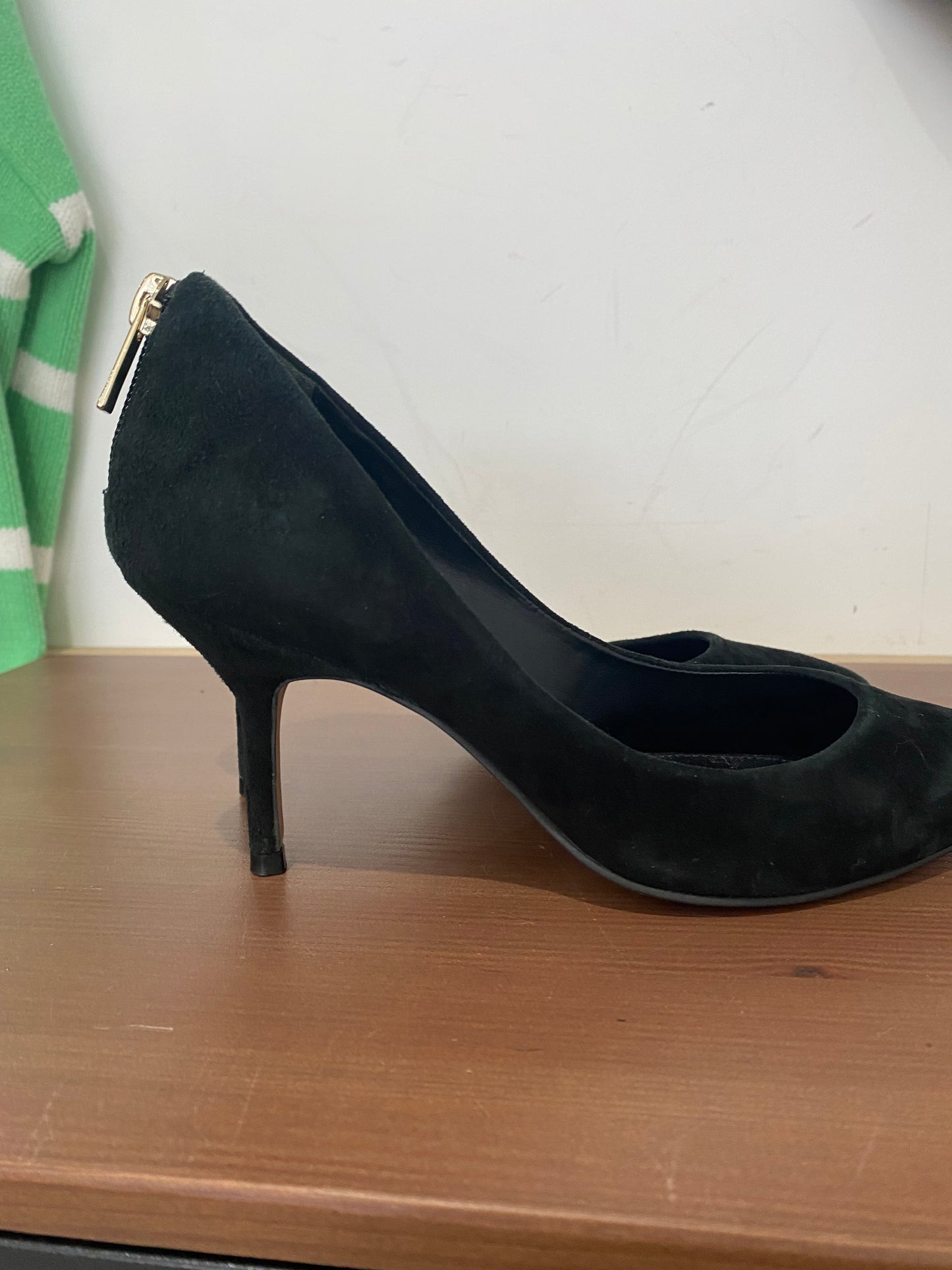 Moda in Pelle black suede heels with zips size 4