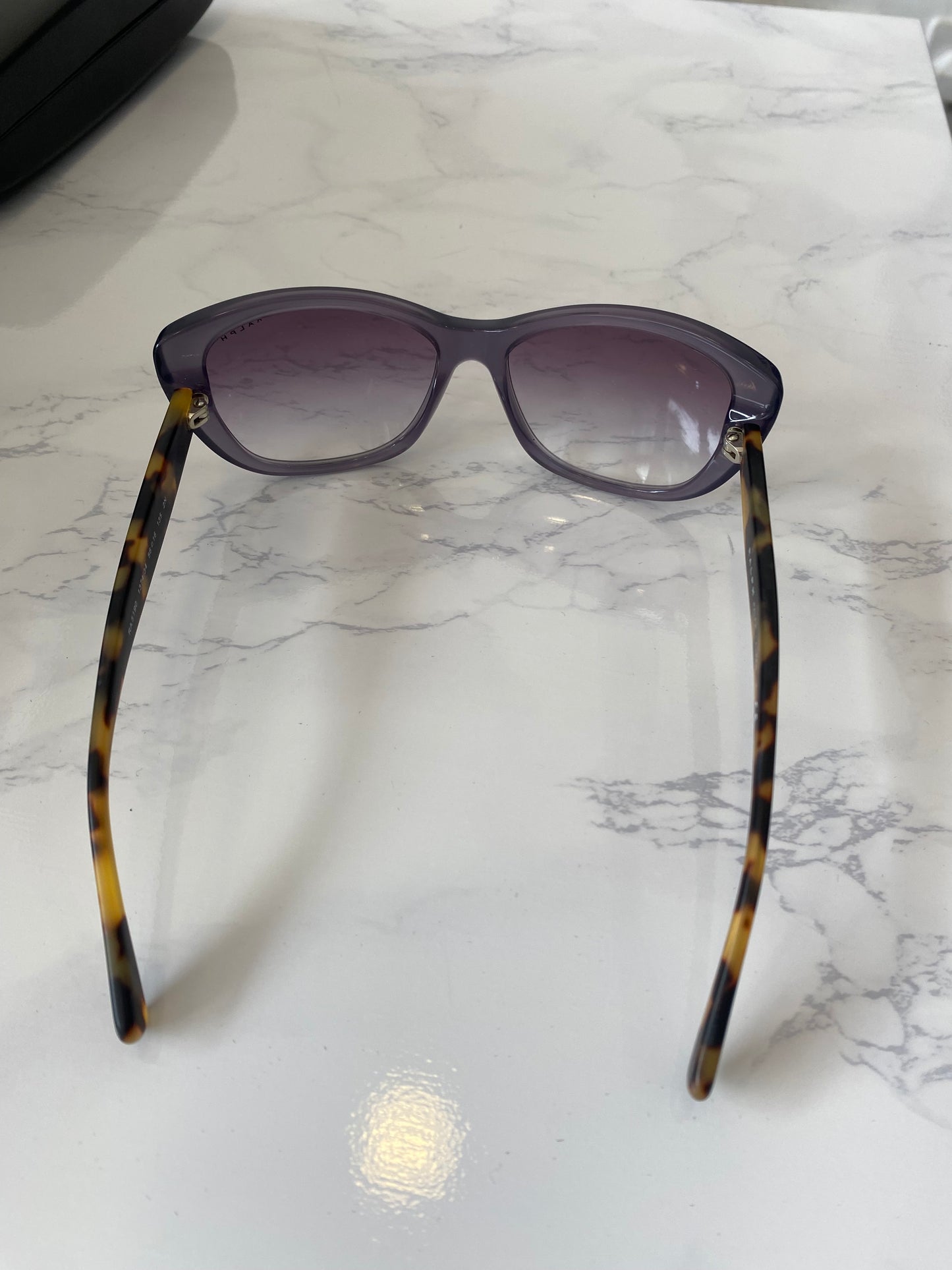 Ralph Lauren Purple Sunglasses with Tortoiseshell Print Arms