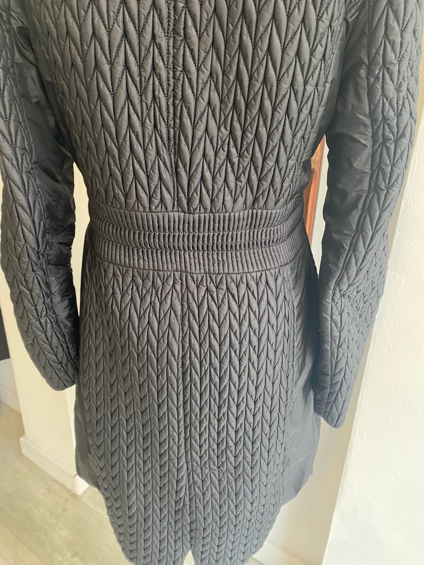 Karen Millen Black Plisse Coat Size 10